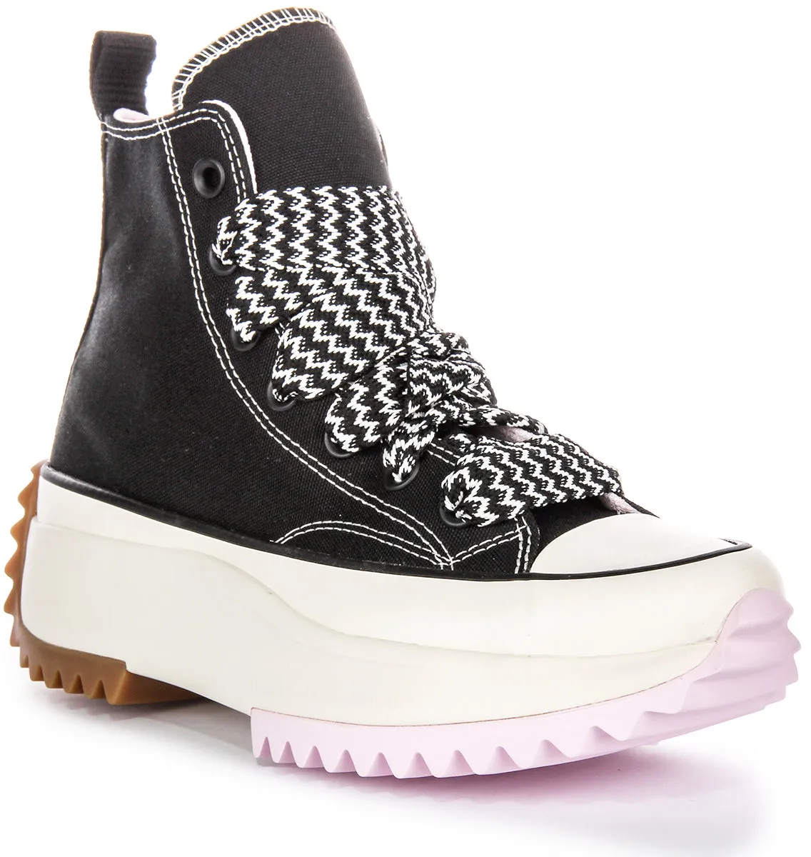 Converse Runstar Hike A10435C En Noir Et Rose Chaussures Converse
