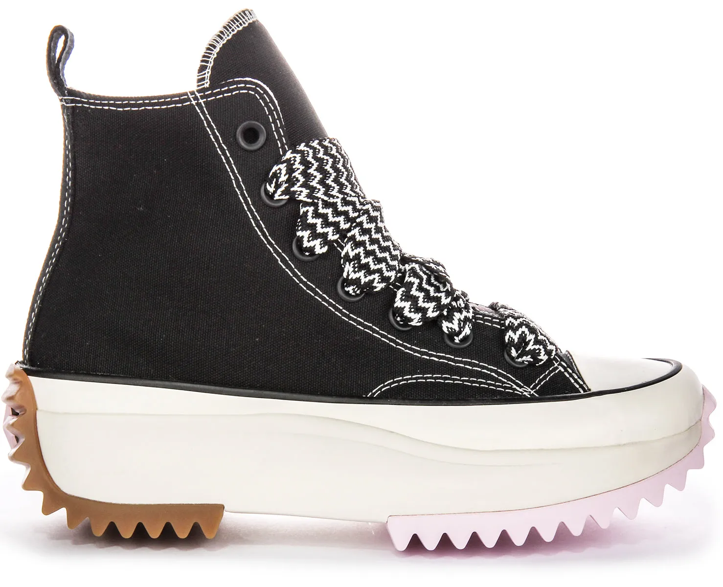 Converse Runstar Hike A10435C En Noir Et Rose Chaussures Converse