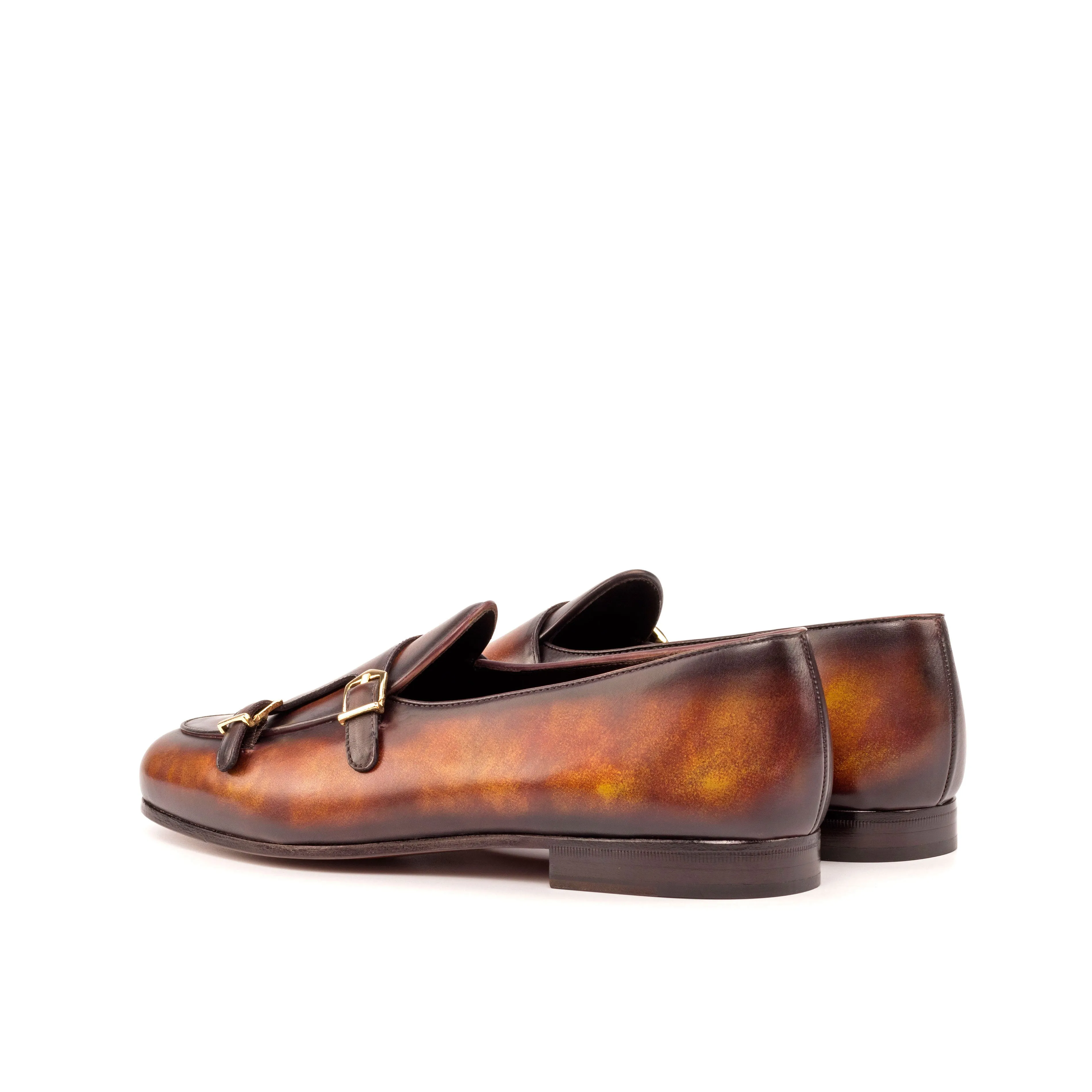 Dapperfam Shoes DapperFam Rialto en Feu Mocassin Moine Patine à la Main pour Hommes