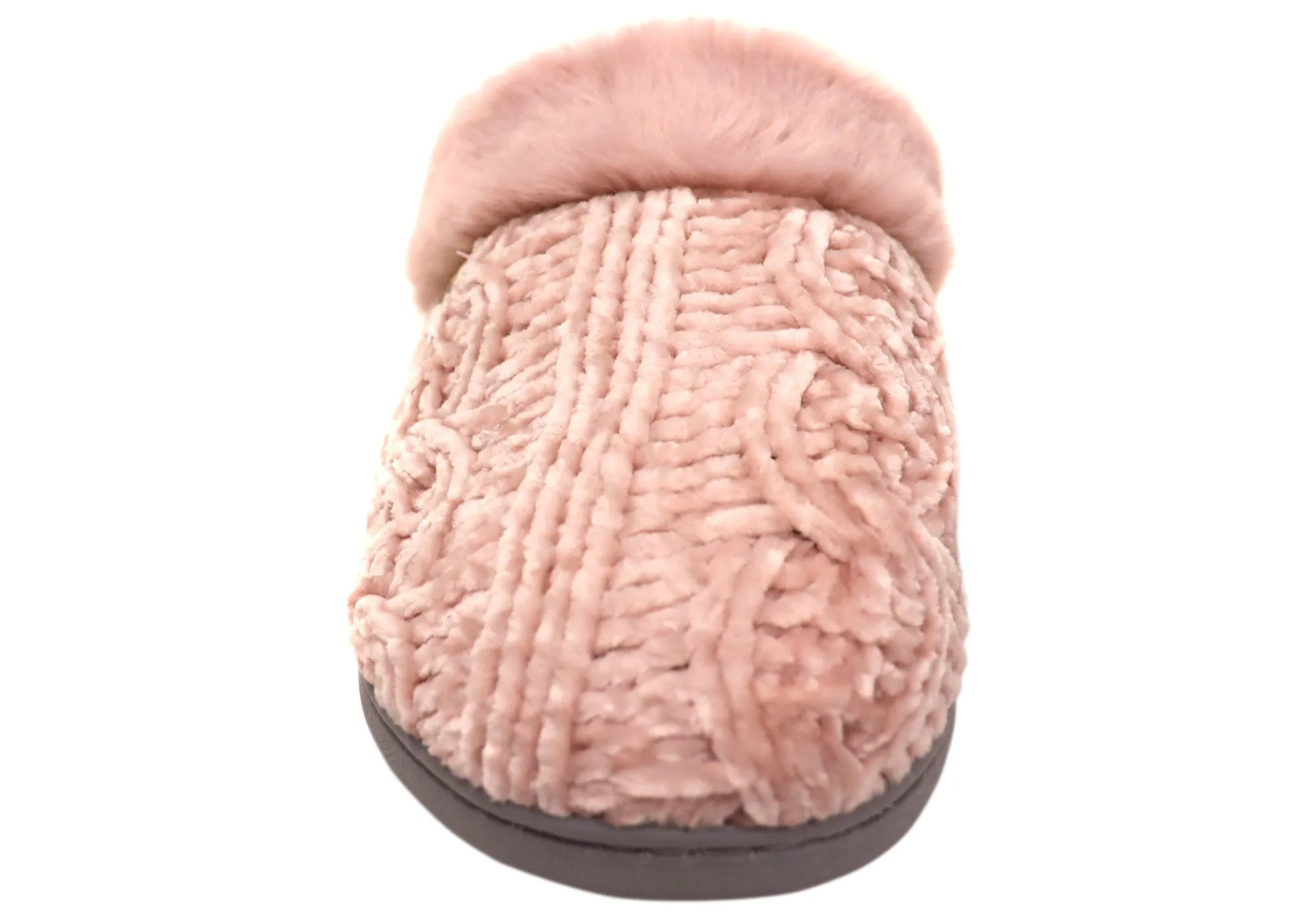 Dearfoams Chaussons Clog Confortables pour Femmes Claire en Chenille Chinée Tricotée