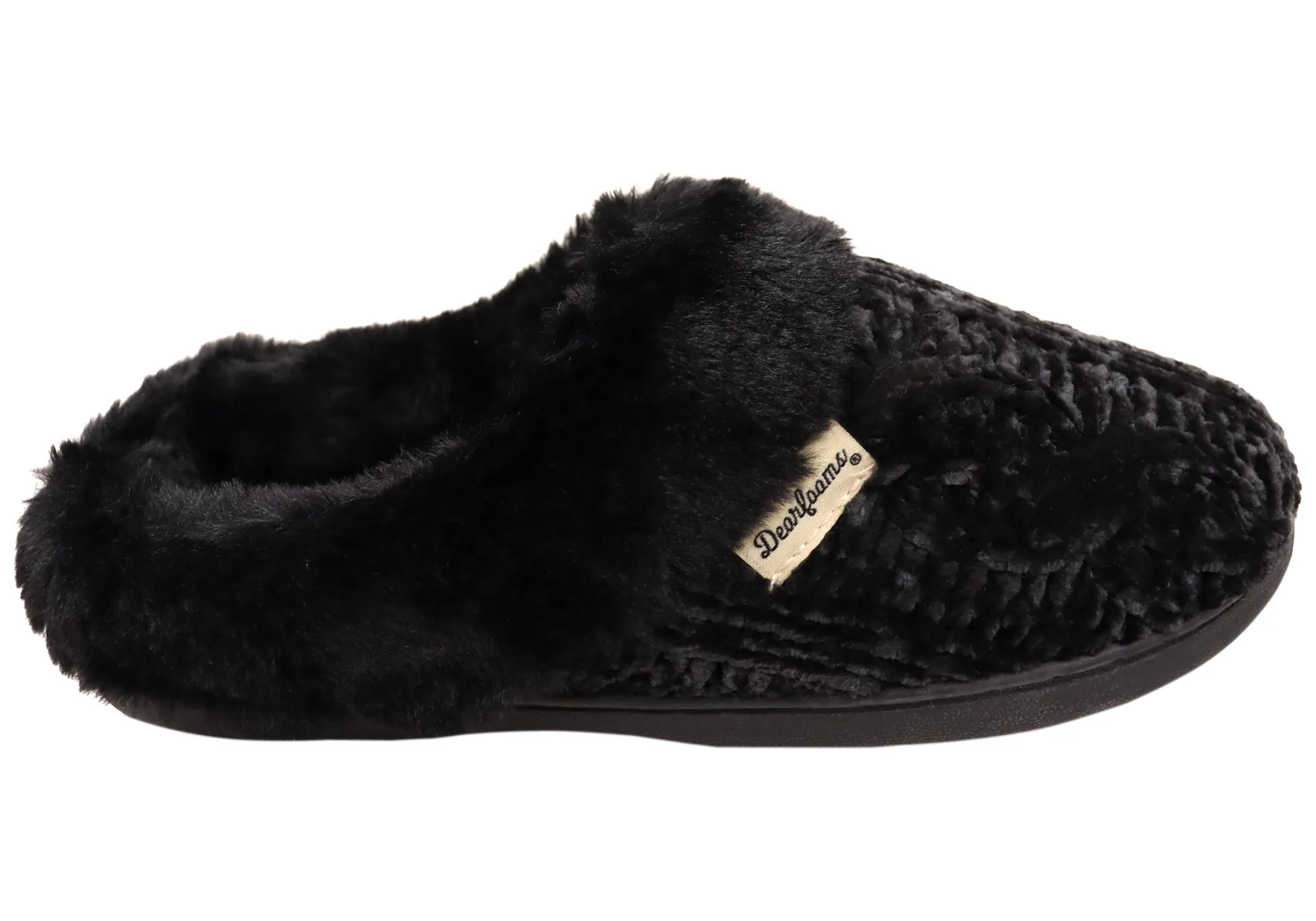 Dearfoams Chaussons Clog Confortables pour Femmes Claire en Chenille Chinée Tricotée