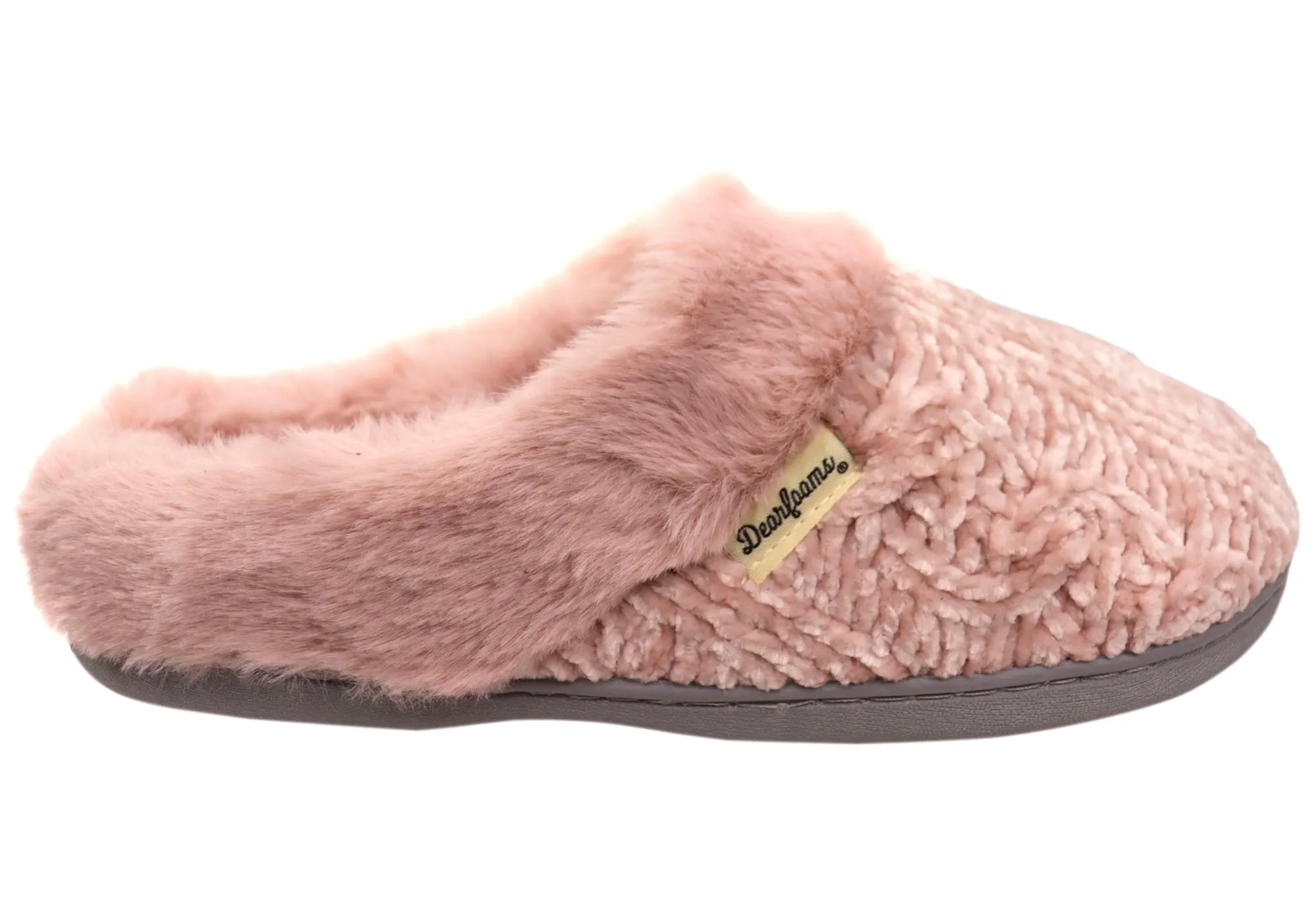 Dearfoams Chaussons Clog Confortables pour Femmes Claire en Chenille Chinée Tricotée