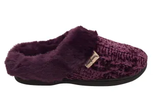 Dearfoams Womens Comfortable Claire Marled Chenille Knit Clog Slippers Dearfoams Shoes