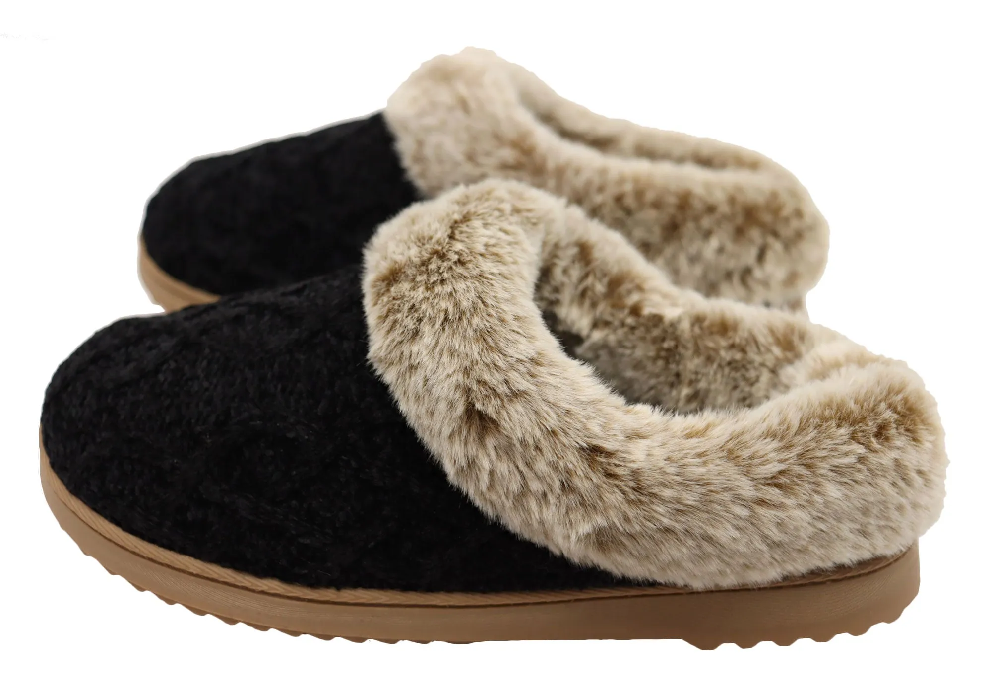 Dearfoams Chaussons confortables pour femmes Hannah en chenille tricotée