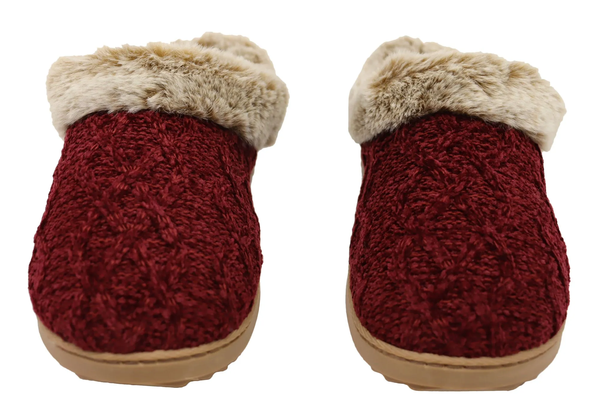 Dearfoams Chaussons confortables pour femmes Hannah en chenille tricotée