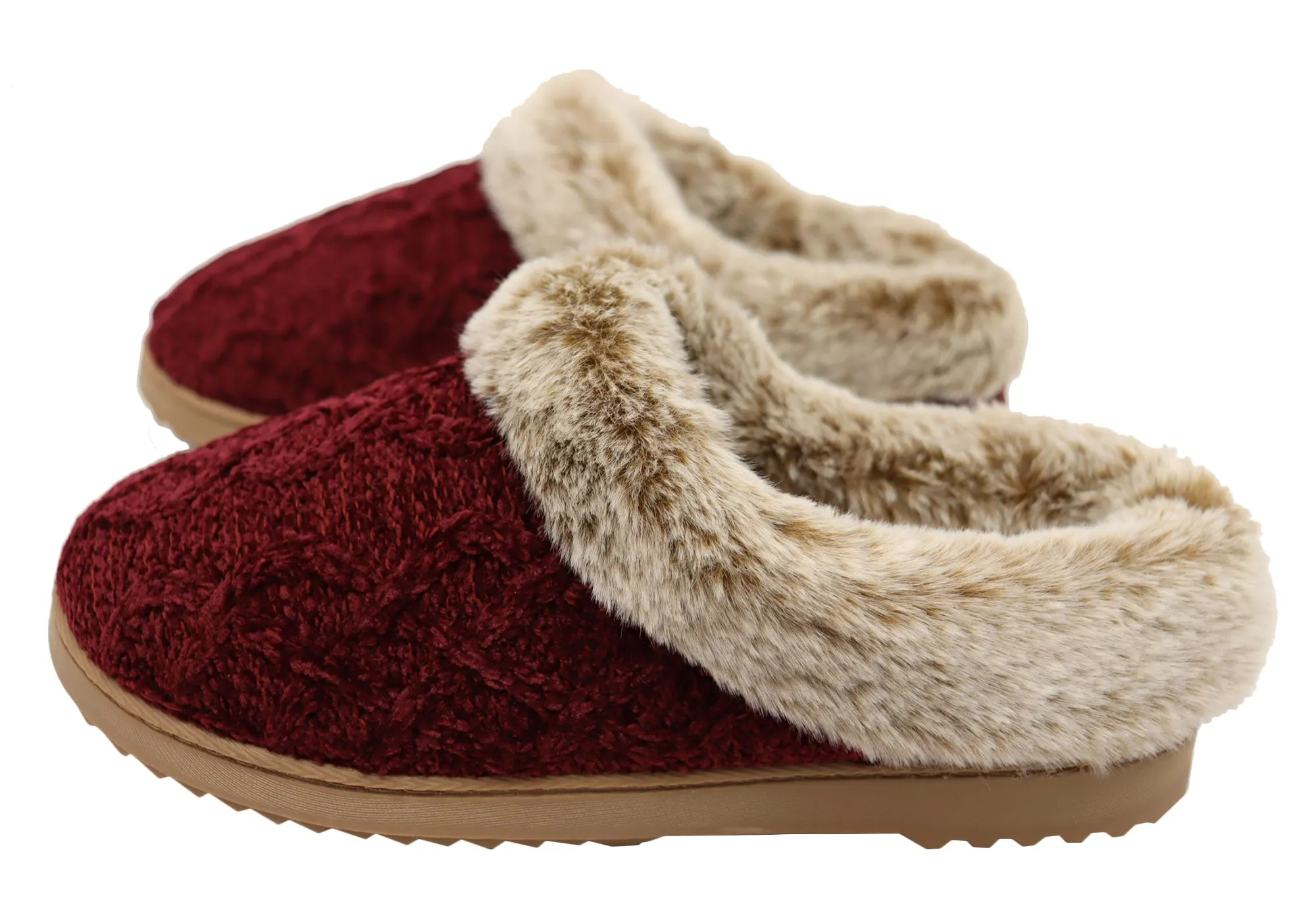 Dearfoams Chaussons confortables pour femmes Hannah en chenille tricotée