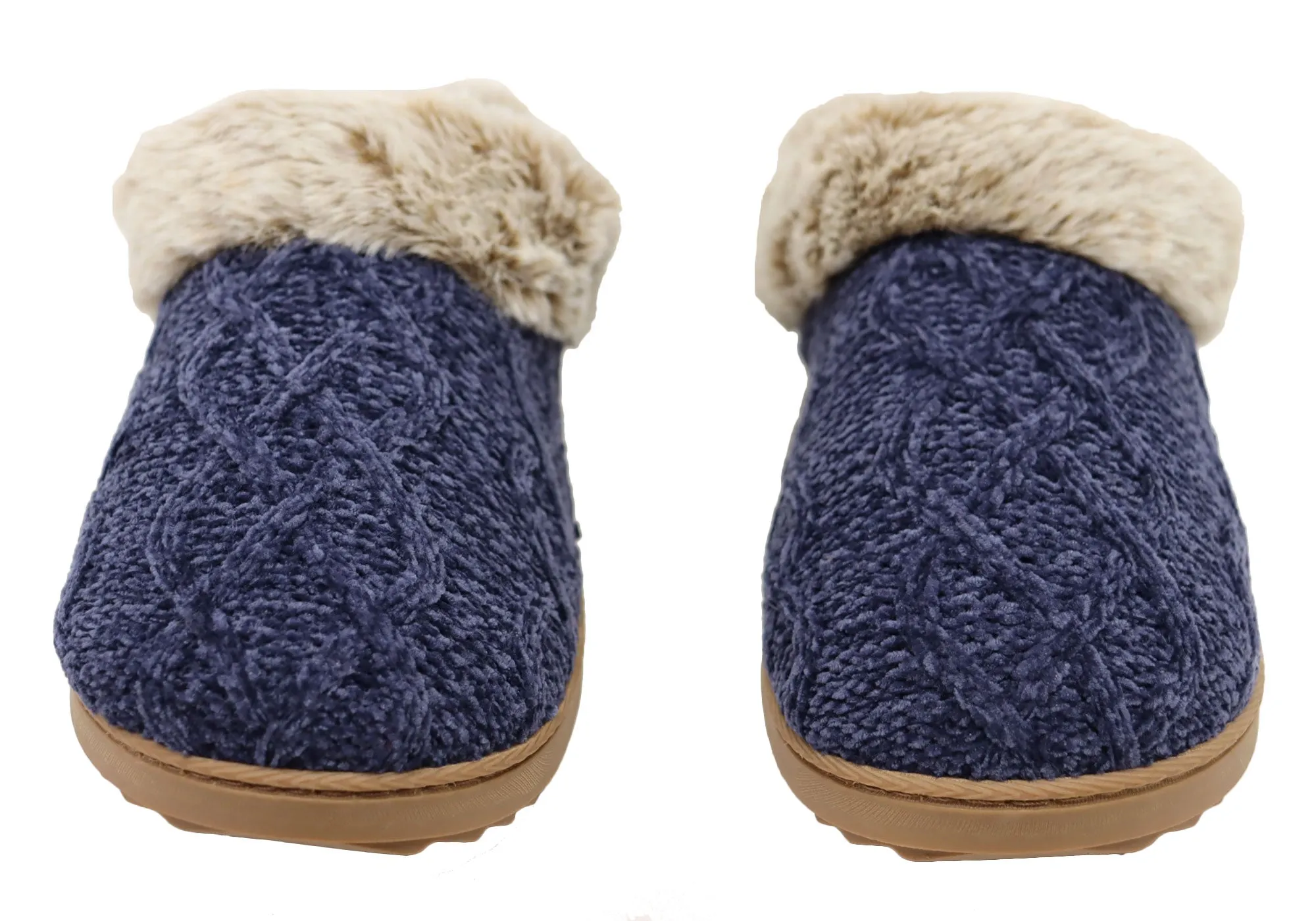 Dearfoams Chaussons confortables pour femmes Hannah en chenille tricotée