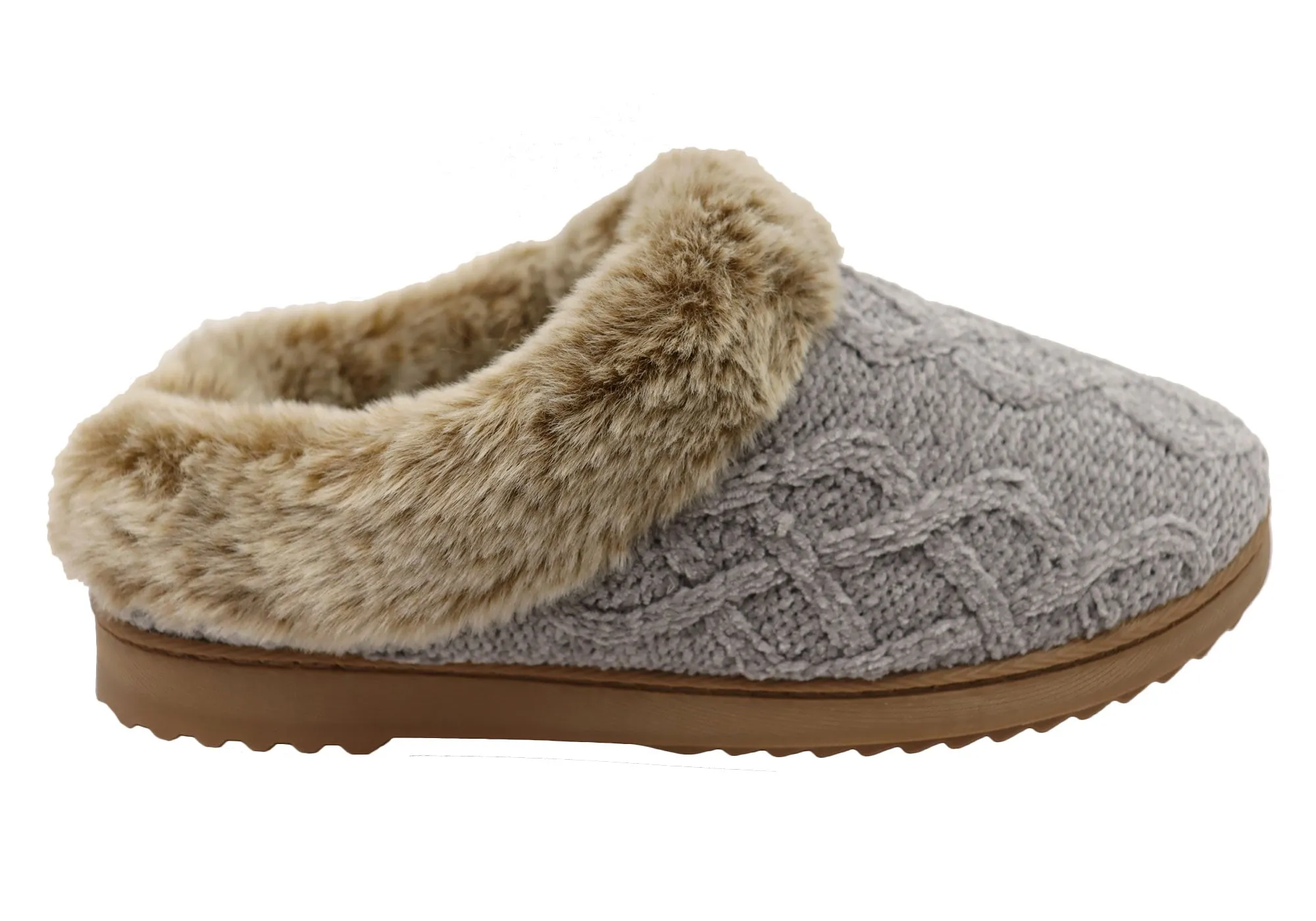 Dearfoams Chaussons confortables pour femmes Hannah en chenille tricotée