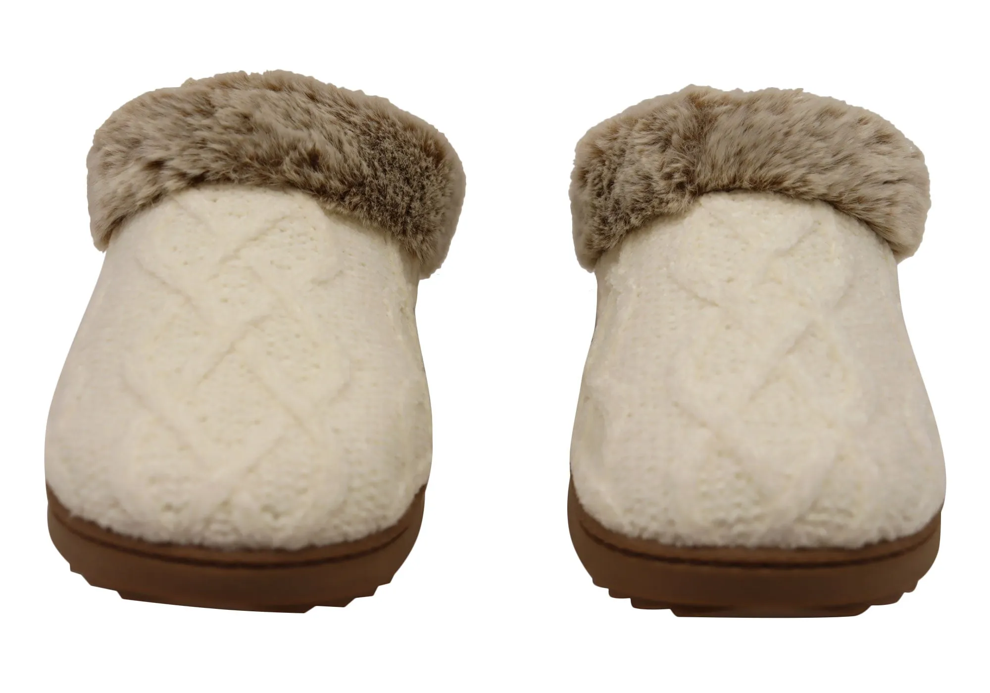 Dearfoams Chaussons confortables pour femmes Hannah en chenille tricotée
