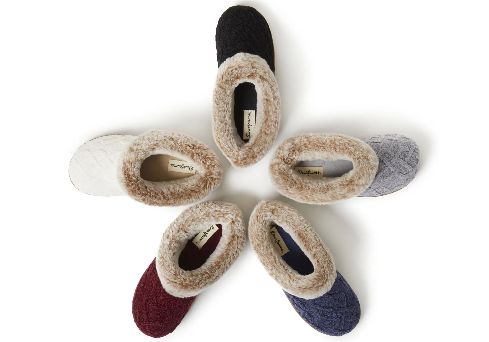 Dearfoams Chaussons confortables pour femmes Hannah en chenille tricotée