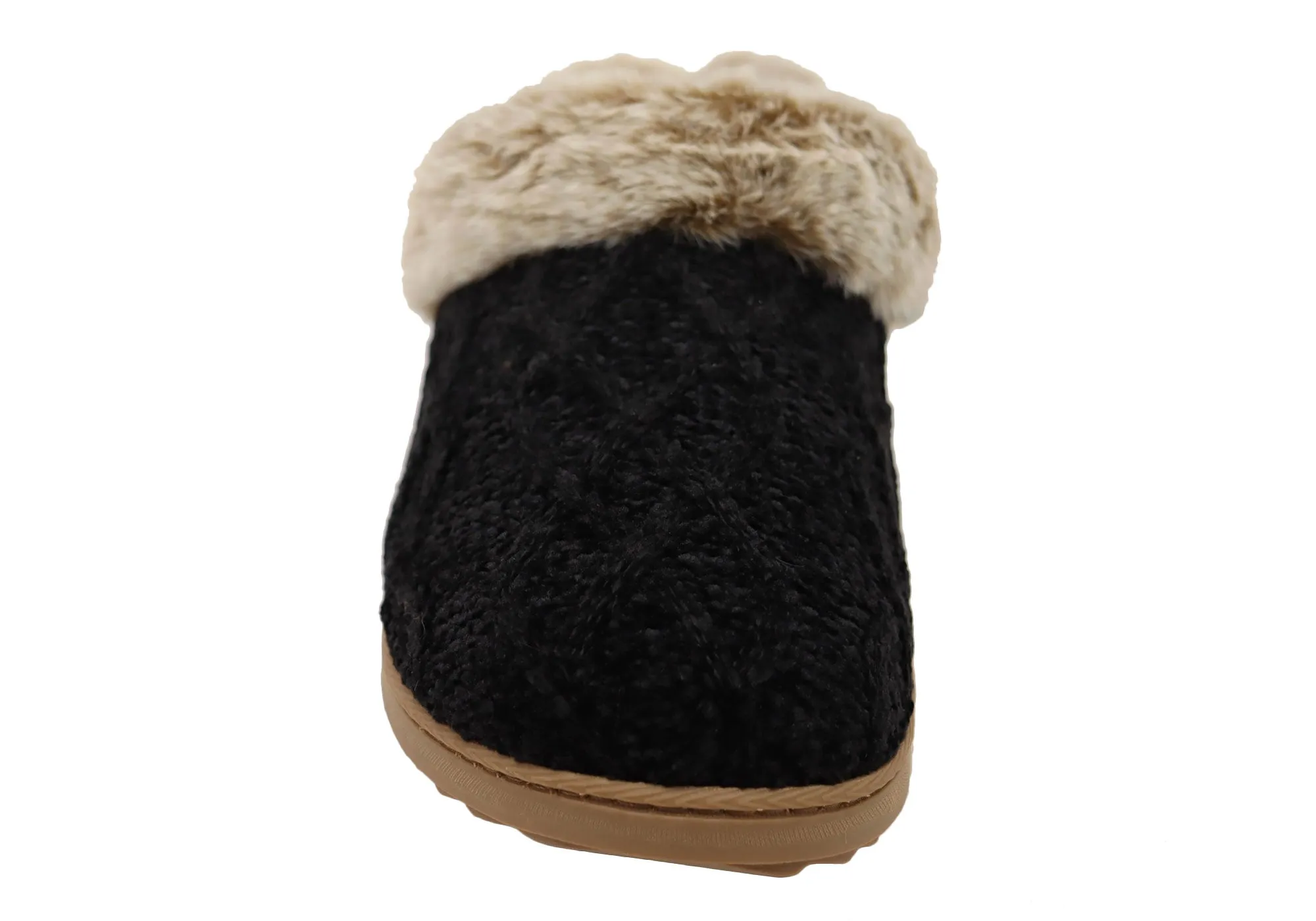 Dearfoams Chaussons confortables pour femmes Hannah en chenille tricotée