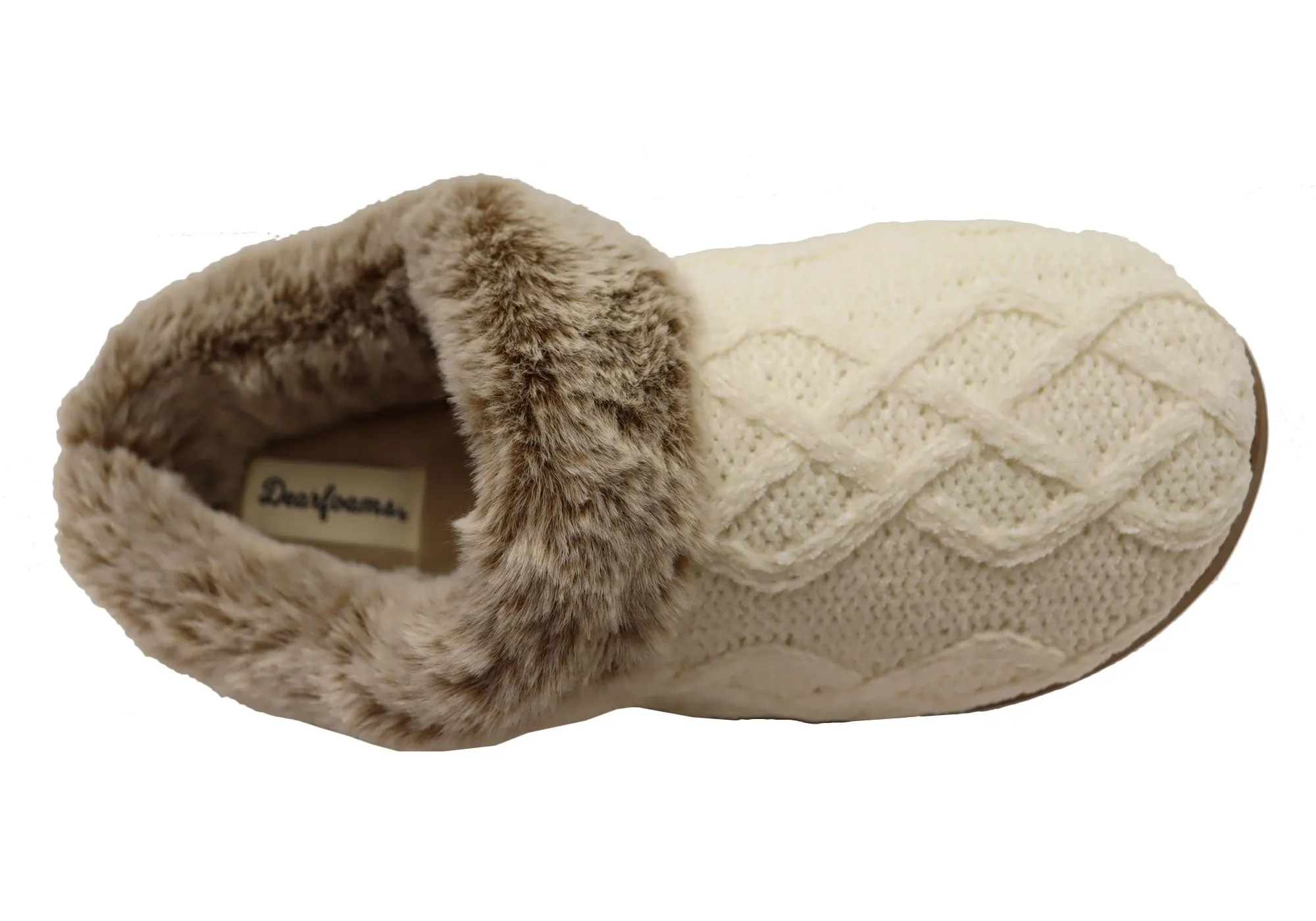 Dearfoams Chaussons confortables pour femmes Hannah en chenille tricotée