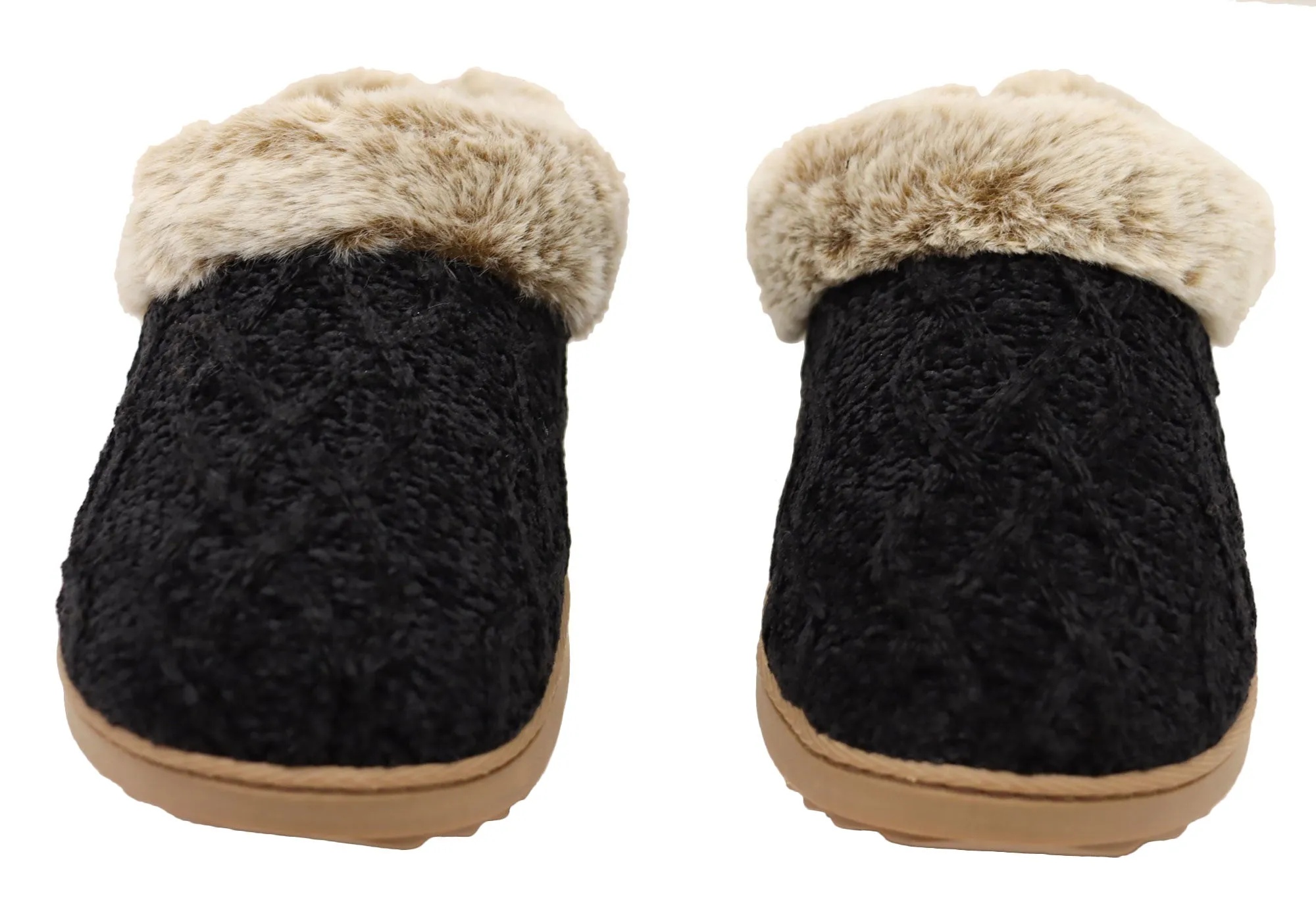 Dearfoams Chaussons confortables pour femmes Hannah en chenille tricotée