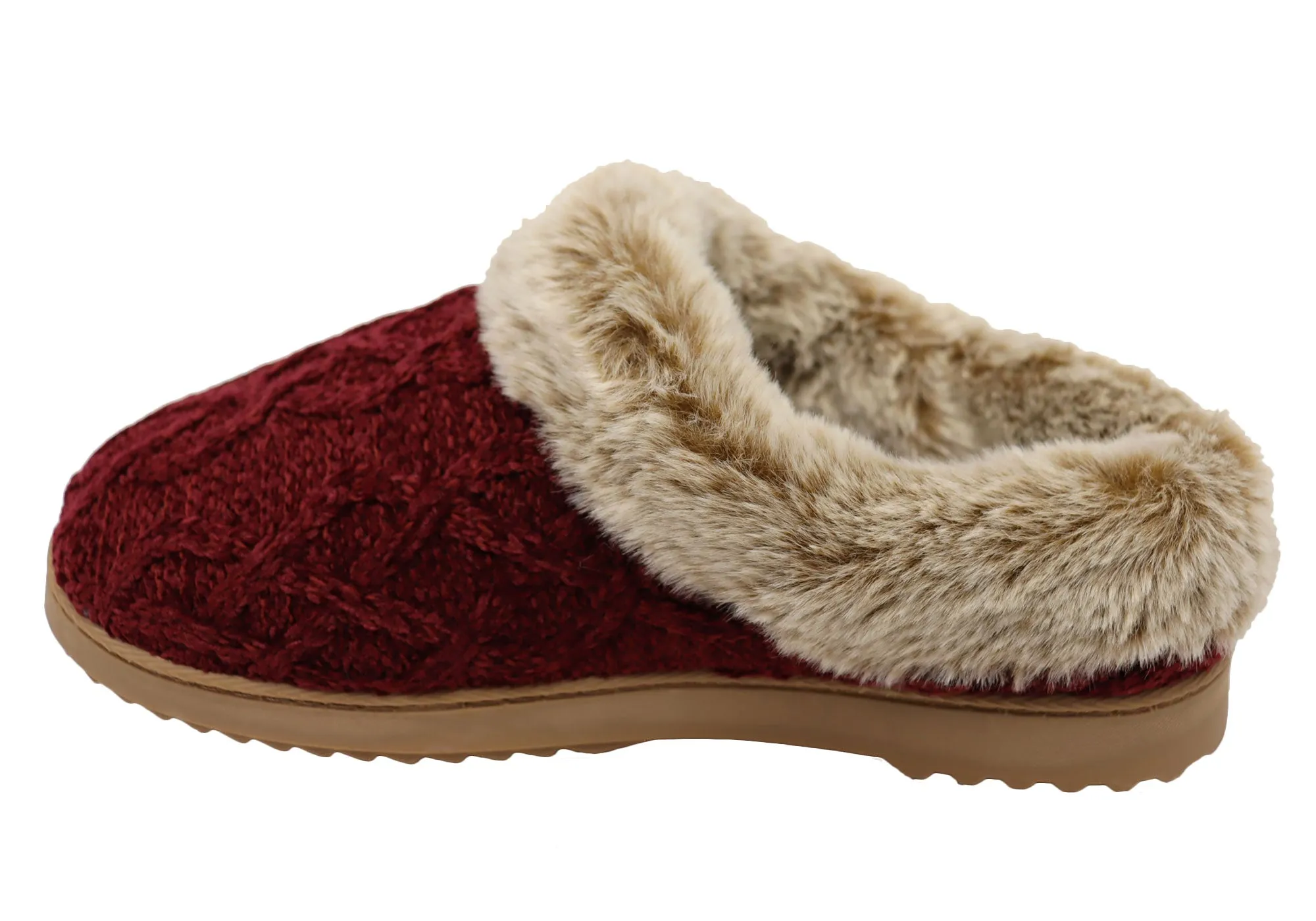 Dearfoams Chaussons confortables pour femmes Hannah en chenille tricotée