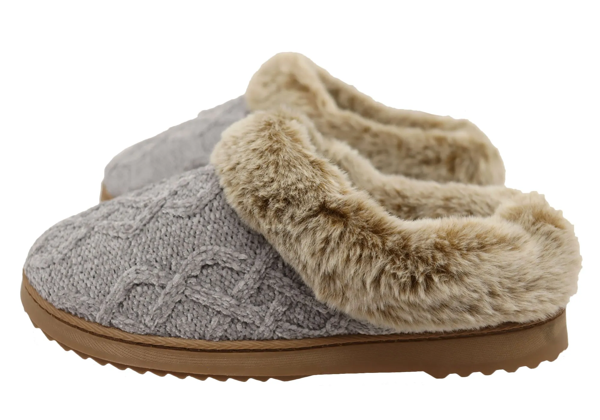 Dearfoams Chaussons confortables pour femmes Hannah en chenille tricotée