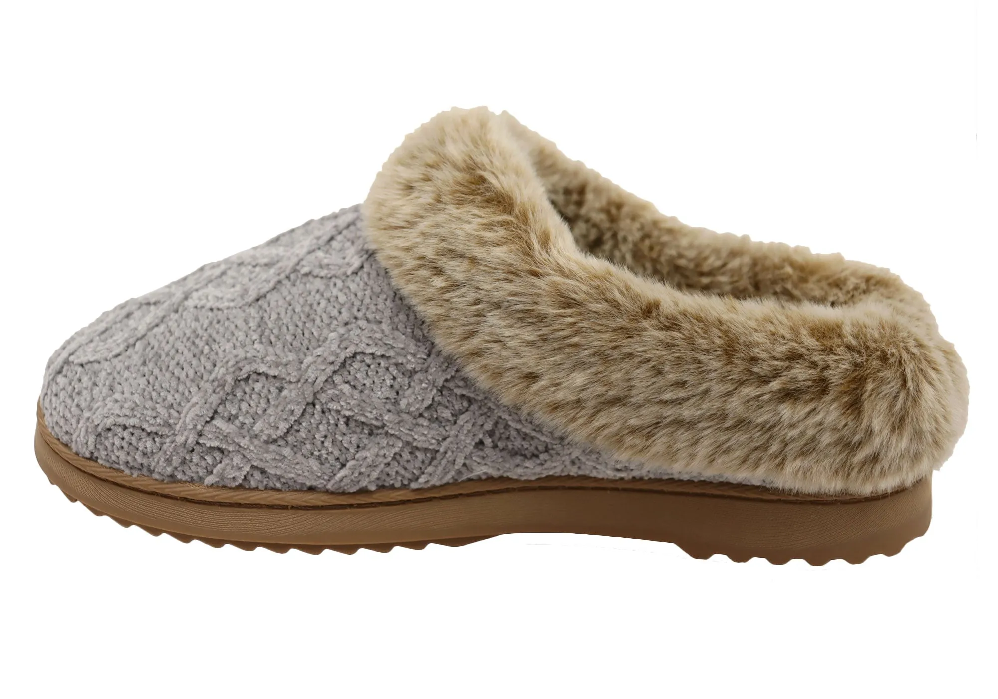 Dearfoams Chaussons confortables pour femmes Hannah en chenille tricotée