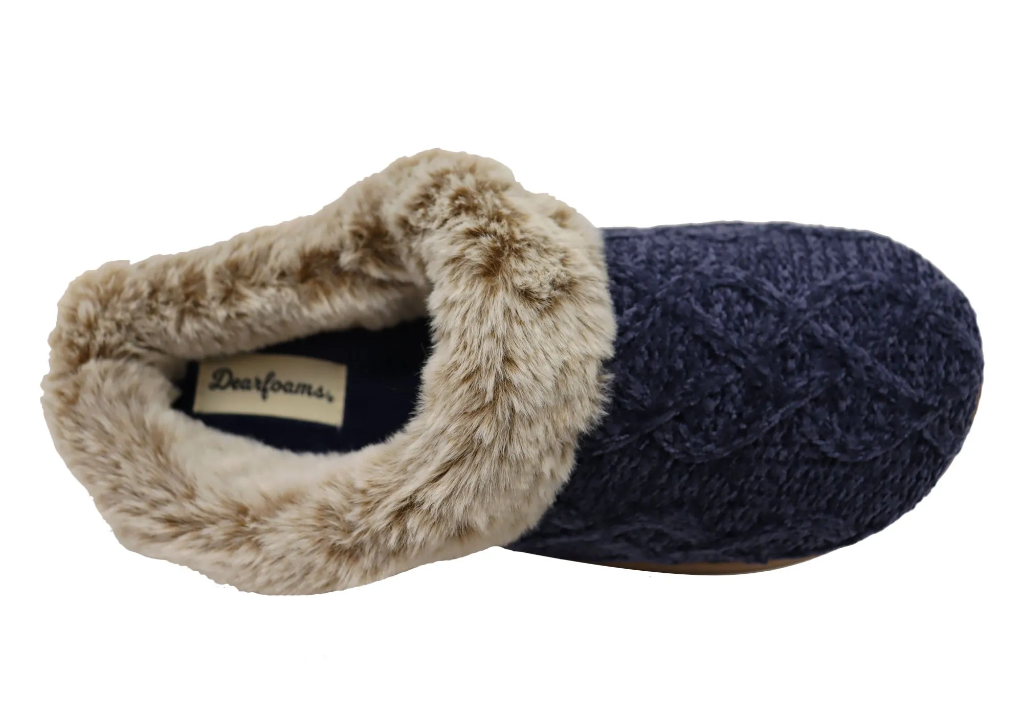 Dearfoams Chaussons confortables pour femmes Hannah en chenille tricotée