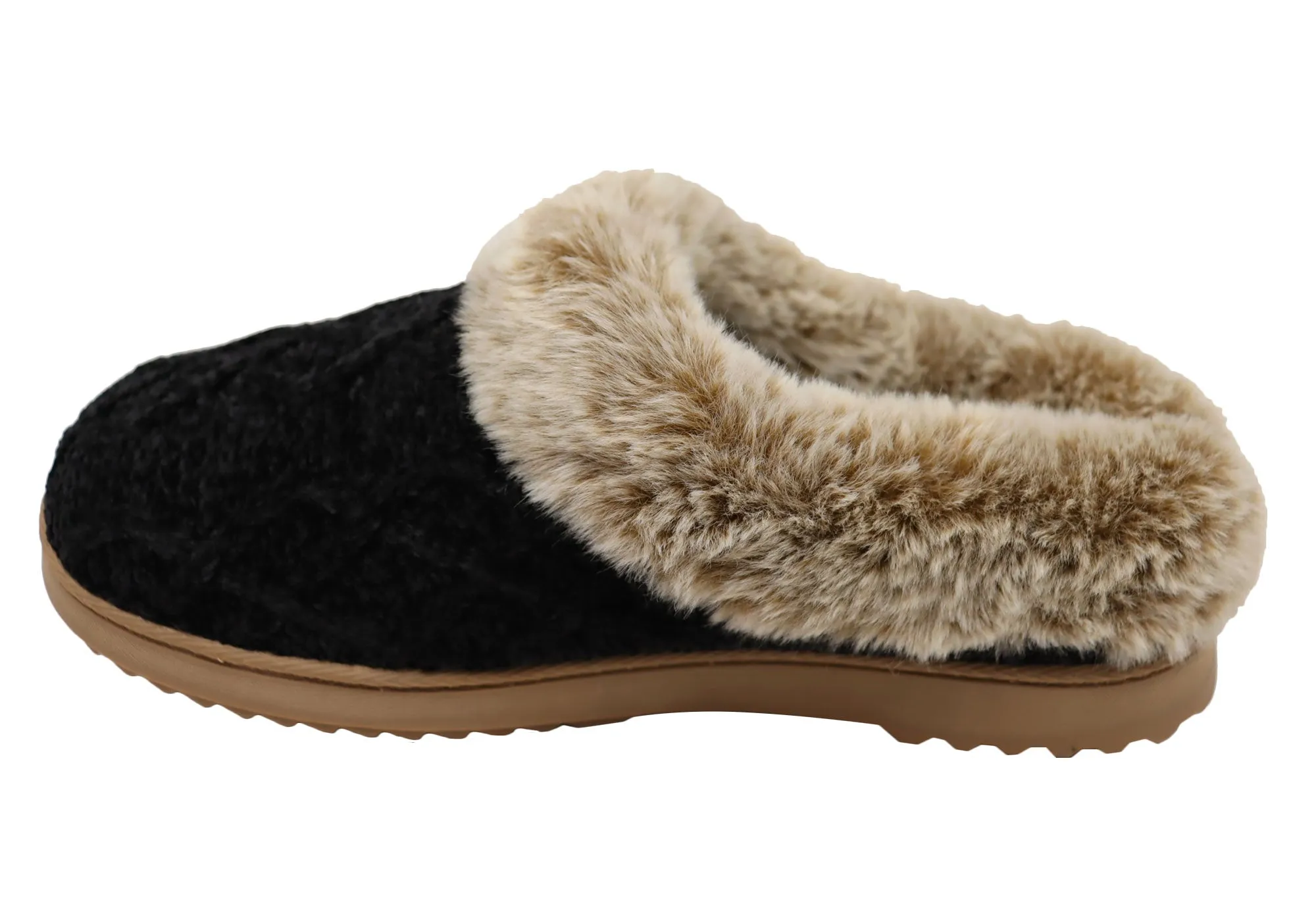 Dearfoams Chaussons confortables pour femmes Hannah en chenille tricotée