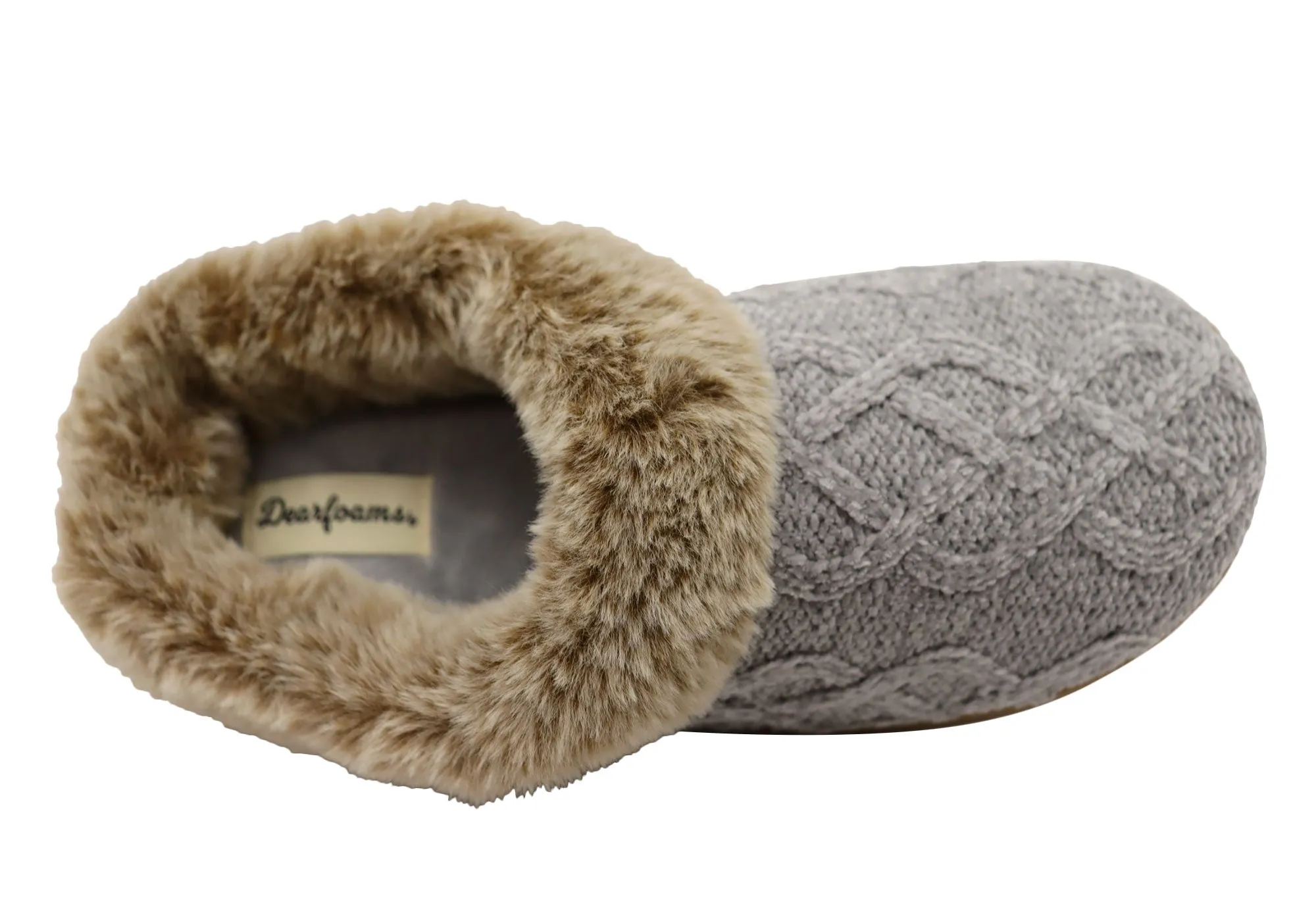 Dearfoams Chaussons confortables pour femmes Hannah en chenille tricotée