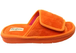 Dearfoams Womens Comfortable Mickey Terry Adjustable Slide Slippers Dearfoams Shoes