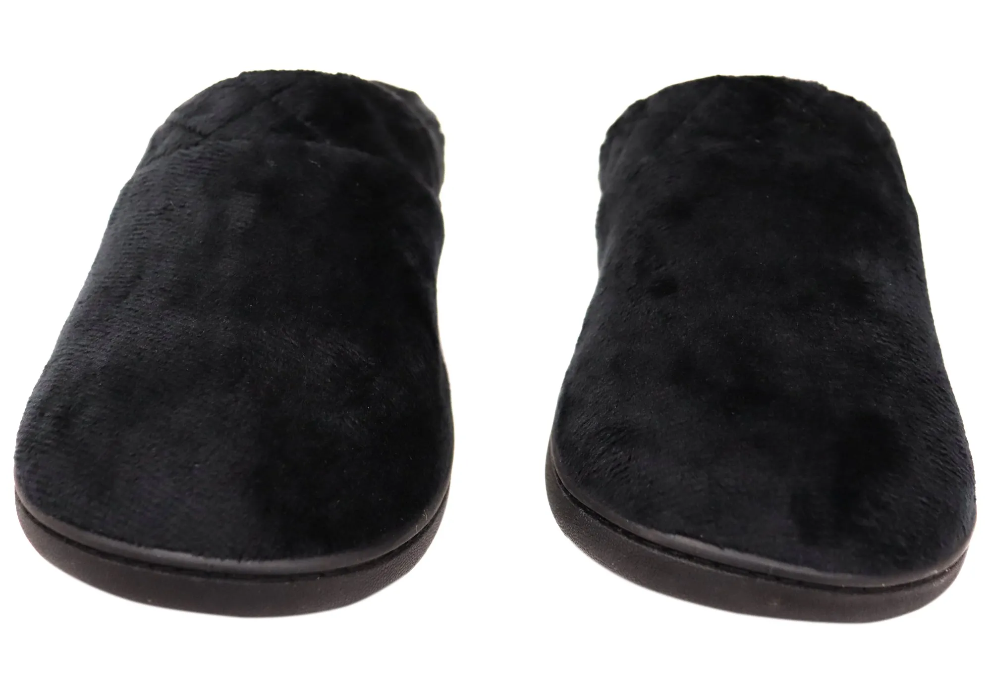 Dearfoams Chaussons femme Darcy en microfibre velours largeur large