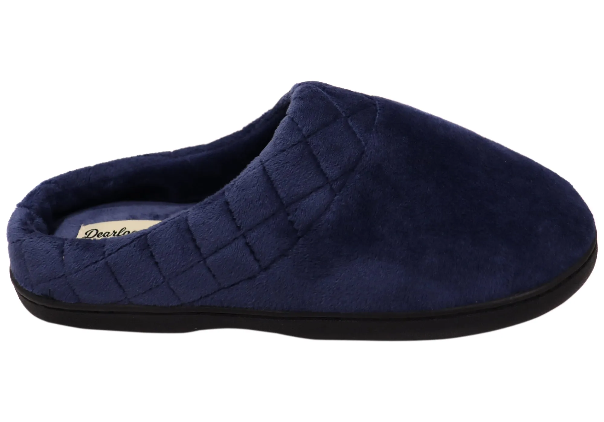 Dearfoams Chaussons femme Darcy en microfibre velours largeur large