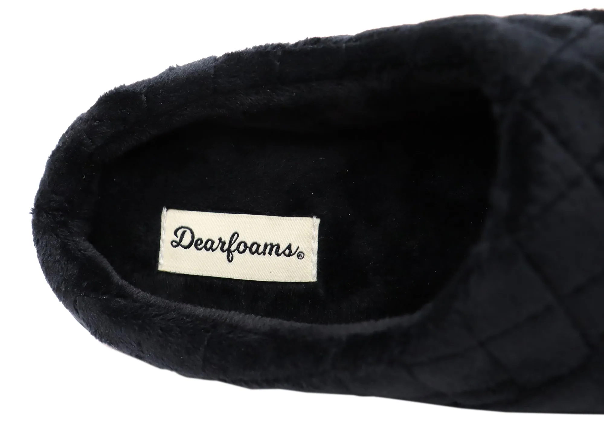 Dearfoams Chaussons femme Darcy en microfibre velours largeur large