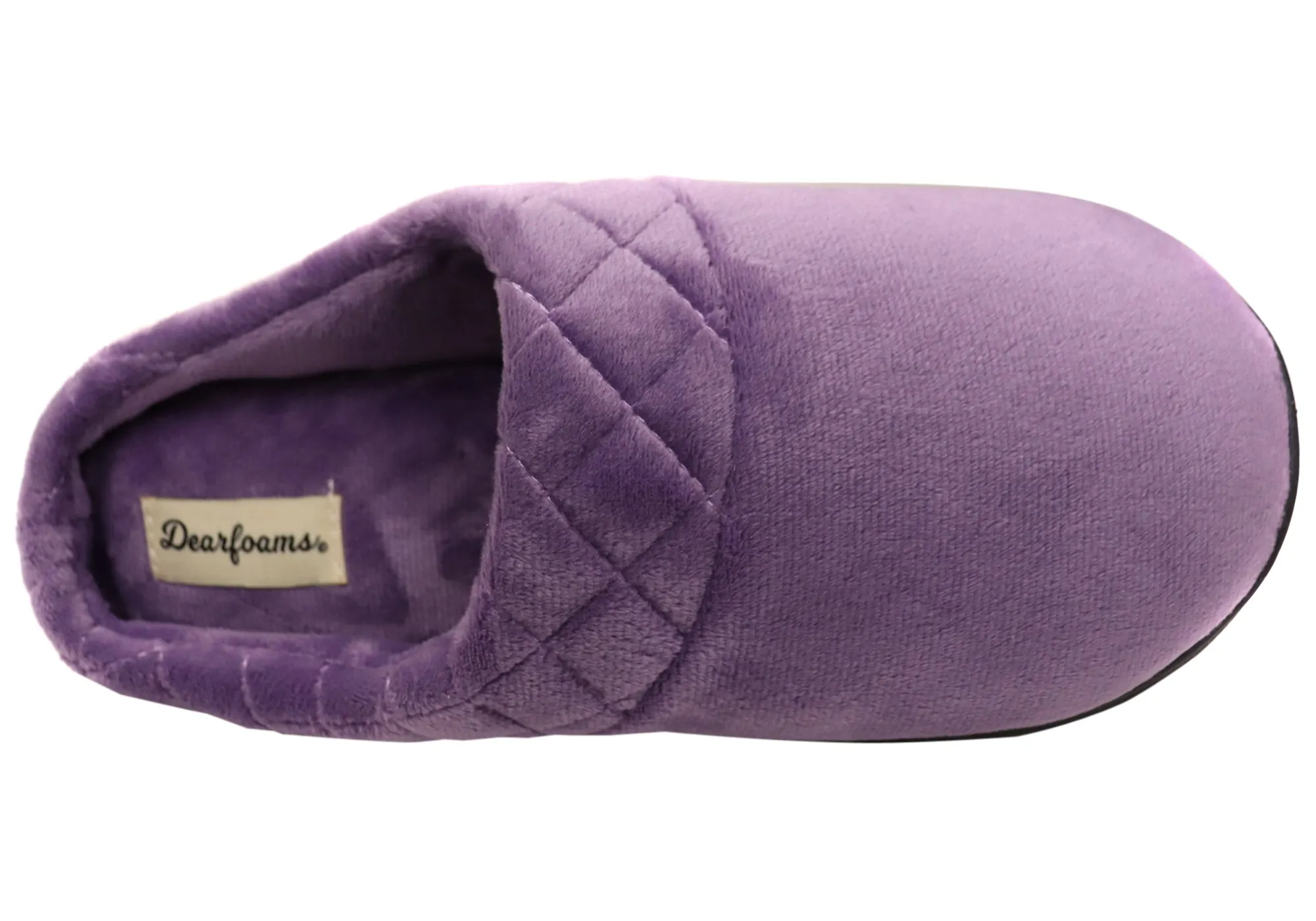 Dearfoams Chaussons femme Darcy en microfibre velours largeur large