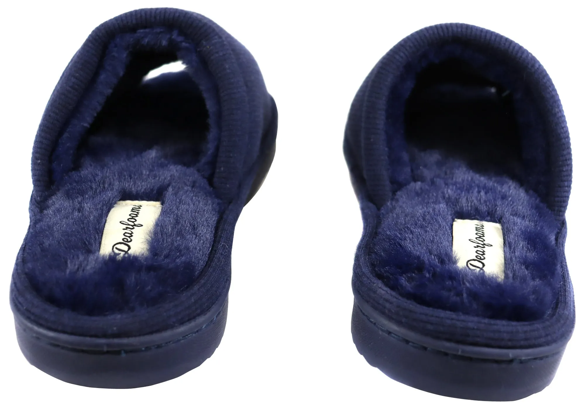 Dearfoams Chaussons Femme à Bout Ouvert Confortables en Maille Demi-Côtes avec Glissière