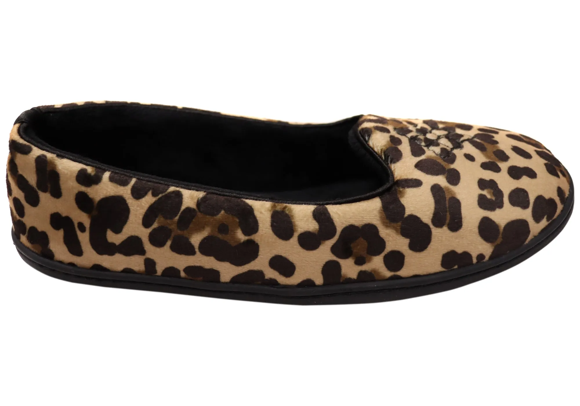 Dearfoams Chaussons pour Femmes Rebecca en Microfibre Velours Largeur Large