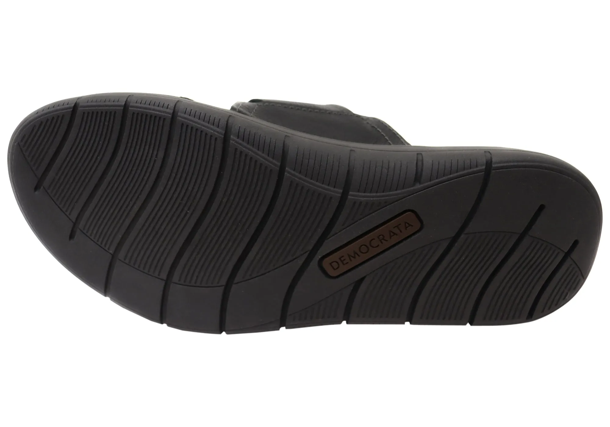 Sandales coulissantes confortables en cuir pour homme Democrata Jeff, fabriquées au Brésil - Chaussures Democrata