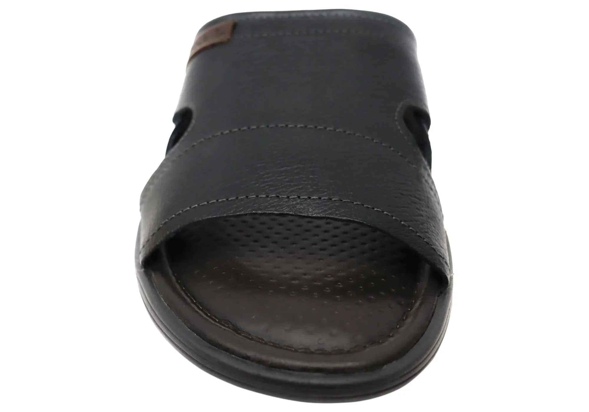 Sandales coulissantes confortables en cuir pour homme Democrata Jeff, fabriquées au Brésil - Chaussures Democrata