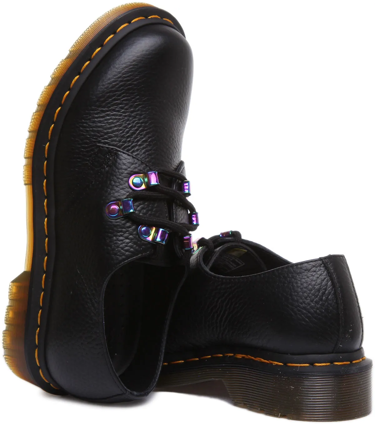 Dr Martens 1461 Fraisé En Noir Pour Femme Chaussures Dr Martens