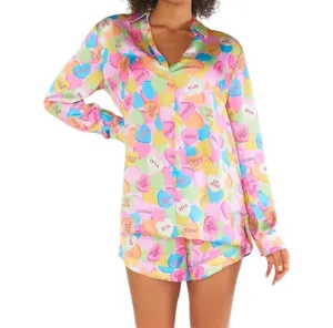 Early Riser Pajama Set In Candy Crush Silky