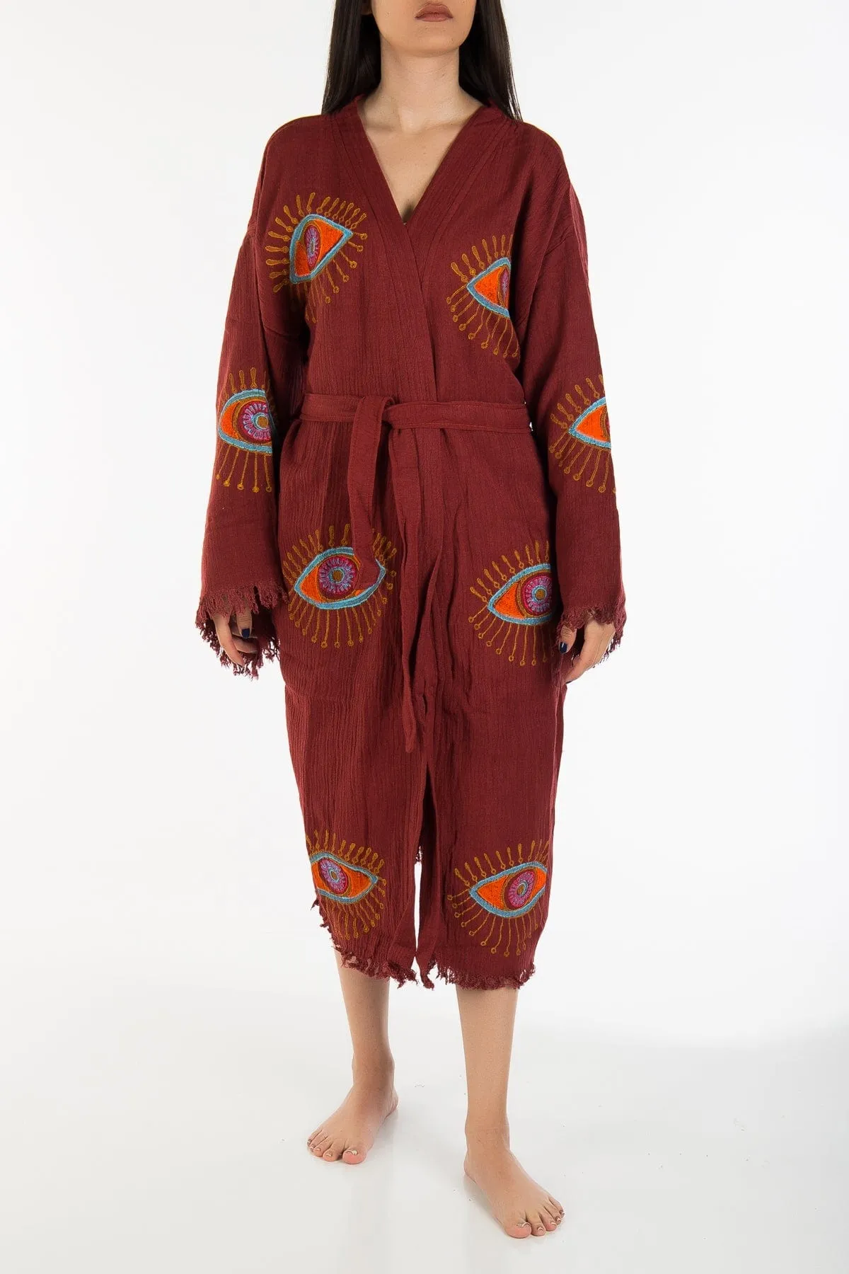 Kimono en Coton Fait Main Elara | Beige