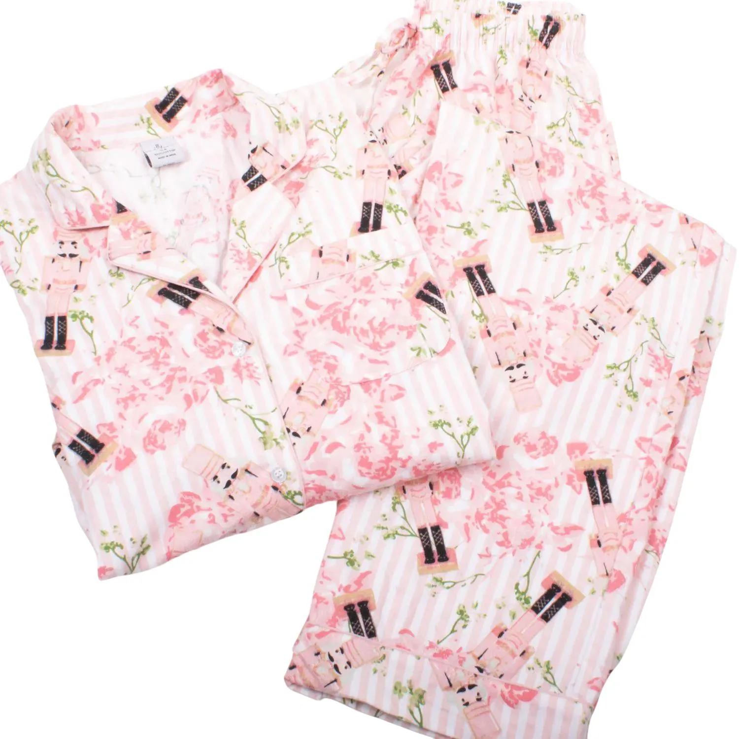 Pyjama long en flanelle à motif Casse-Noisette Rose