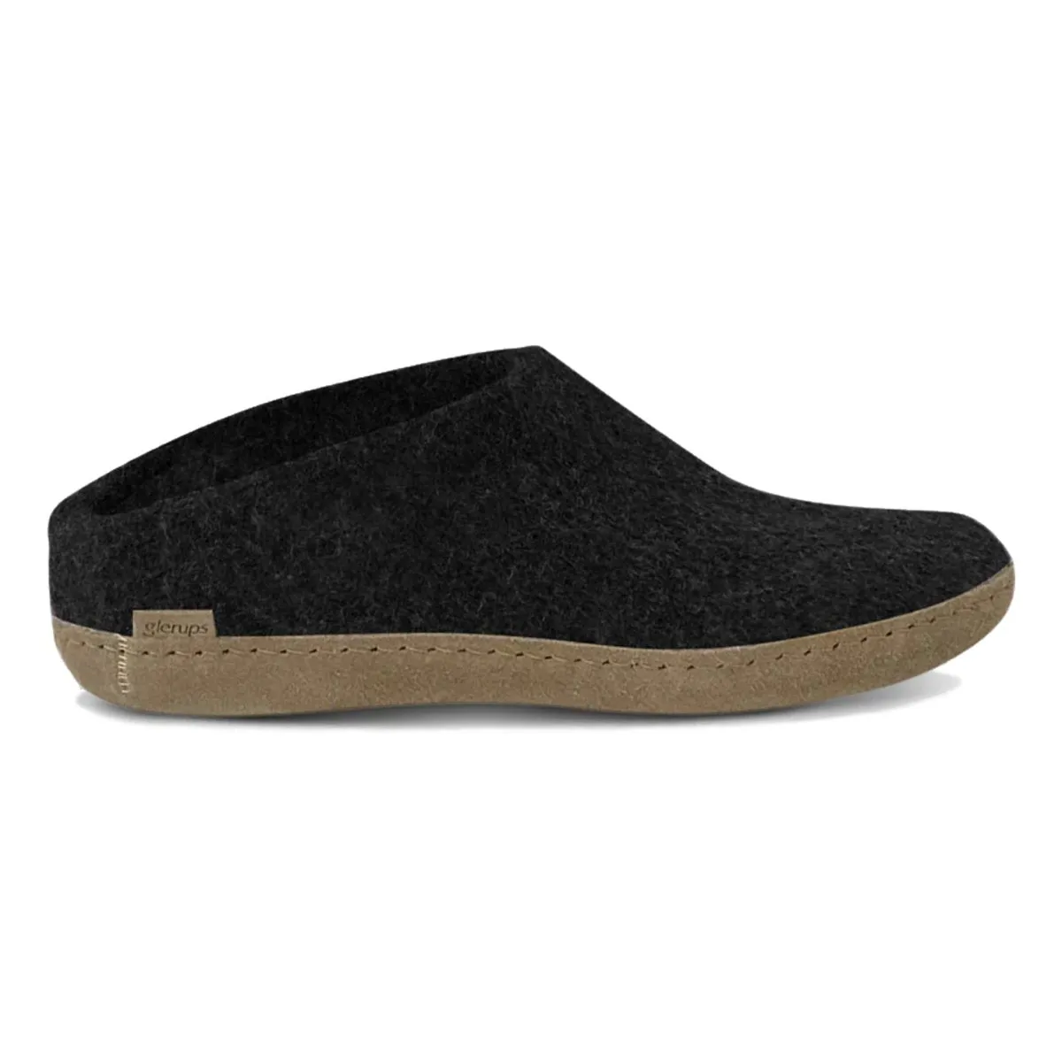 Chausson Modèle B pour Femme Glerups avec Semelle en Cuir Charbon