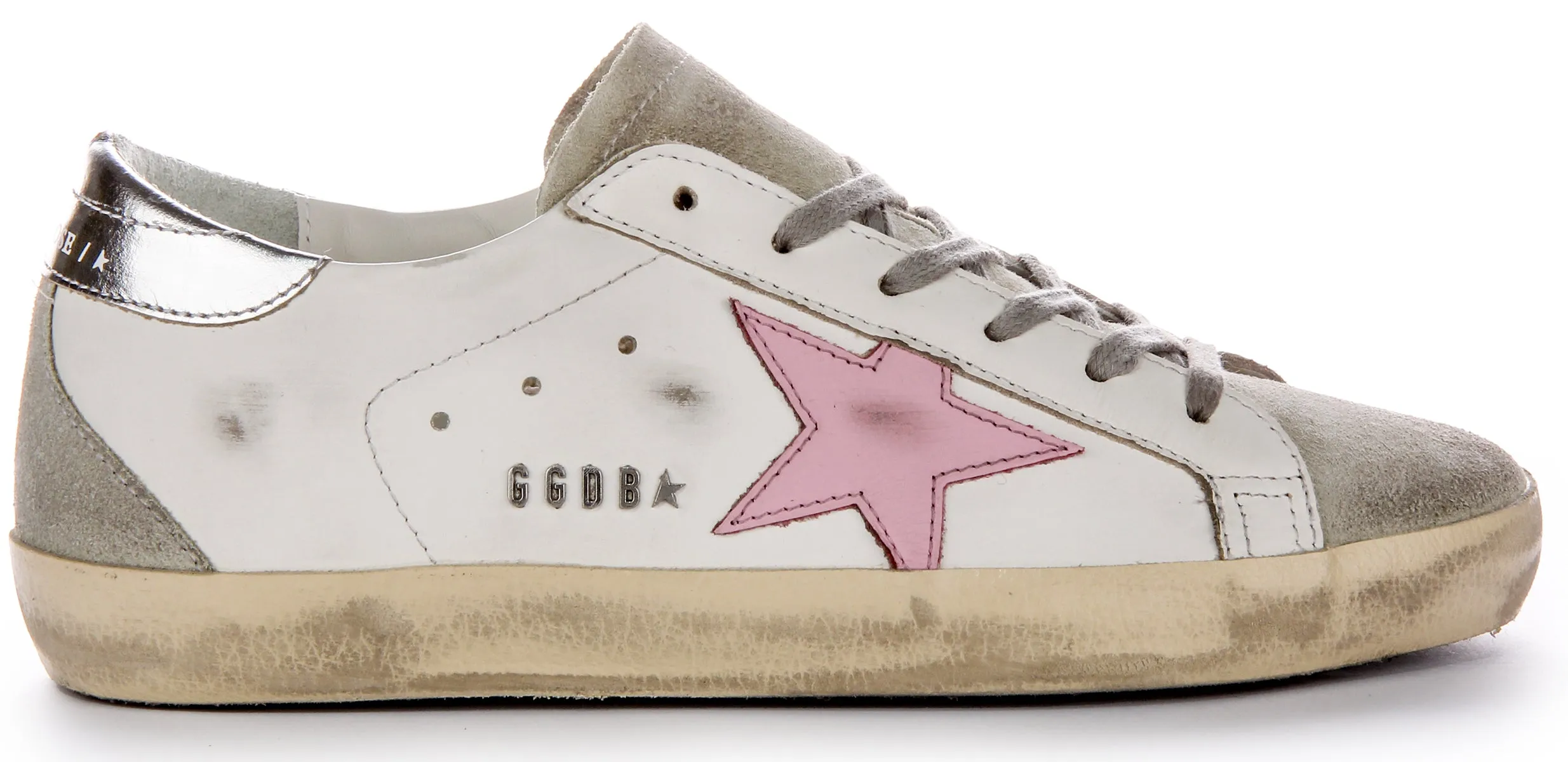 Golden Goose Super-Star en blanc et rose pour femmes