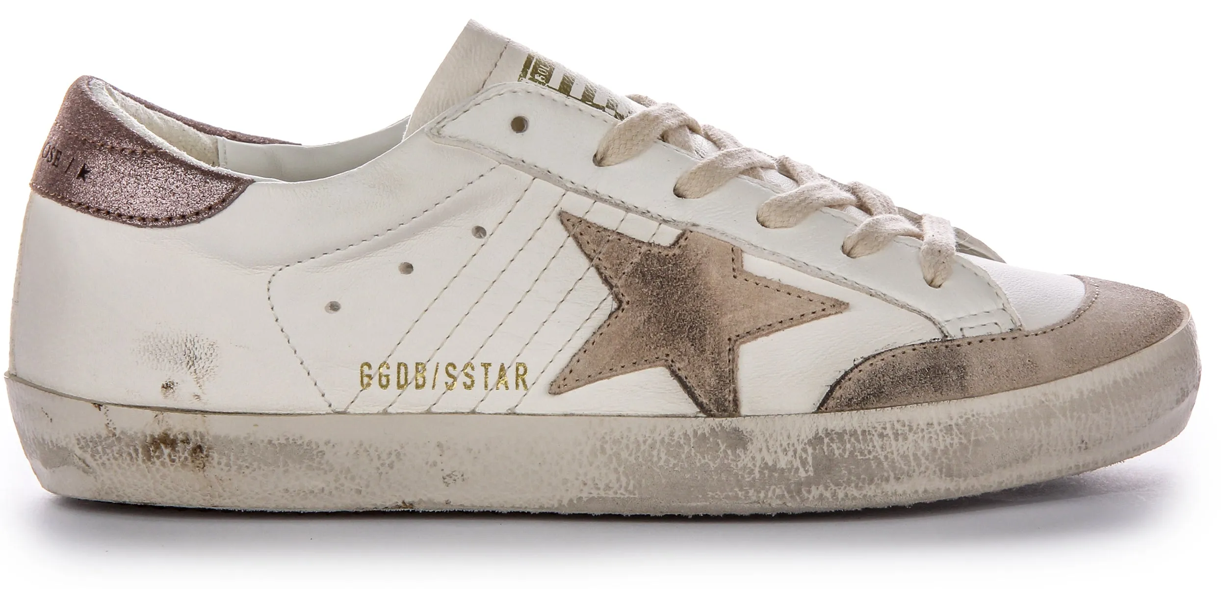 Golden Goose Super Star Stylos En Blanc Beige Pour Femmes Chaussures Golden Goose
