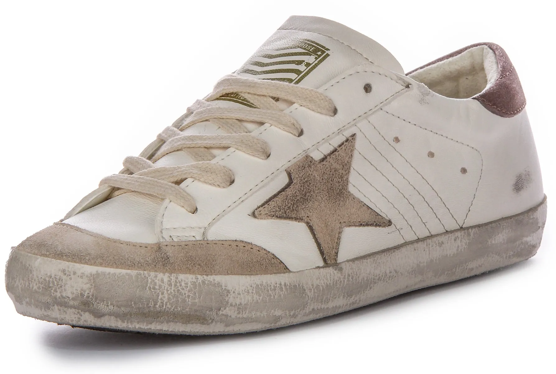 Golden Goose Super Star Stylos En Blanc Beige Pour Femmes Chaussures Golden Goose