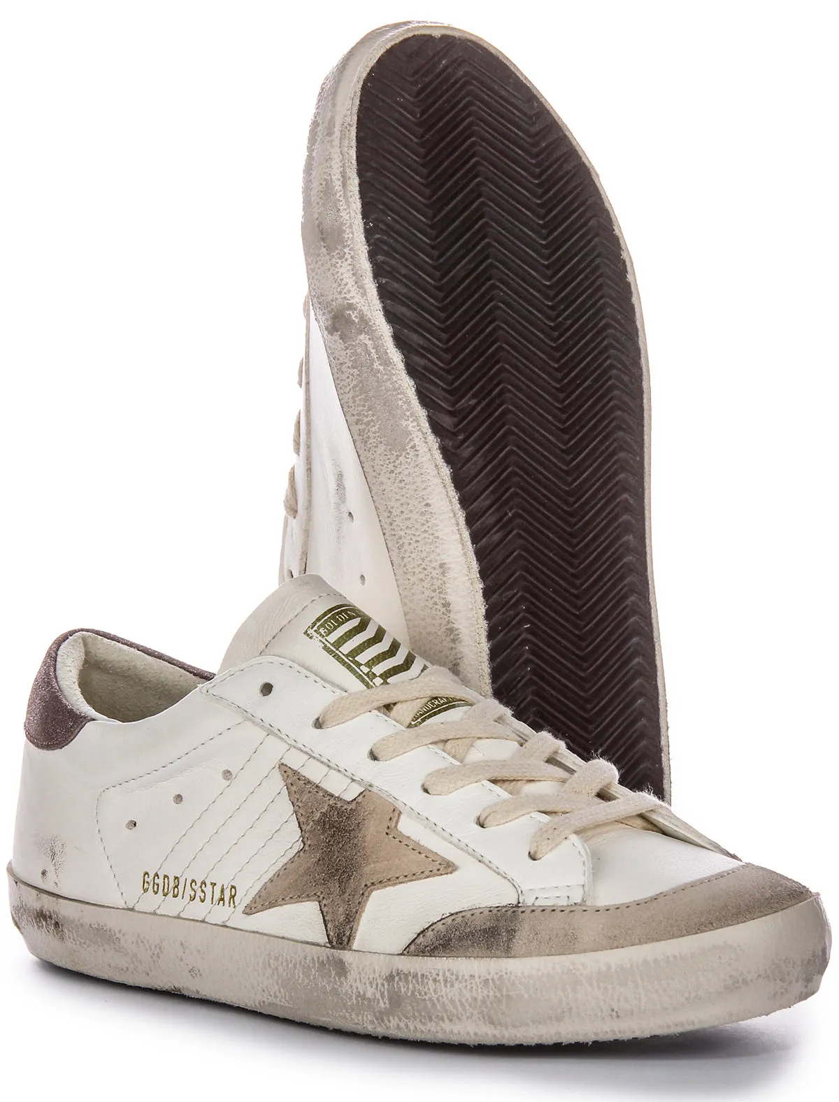 Golden Goose Super Star Stylos En Blanc Beige Pour Femmes Chaussures Golden Goose