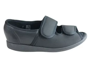 Homyped Anika Womens Comfort Wide Fit Adjustable Open Toe Slippers Homyped Shoes