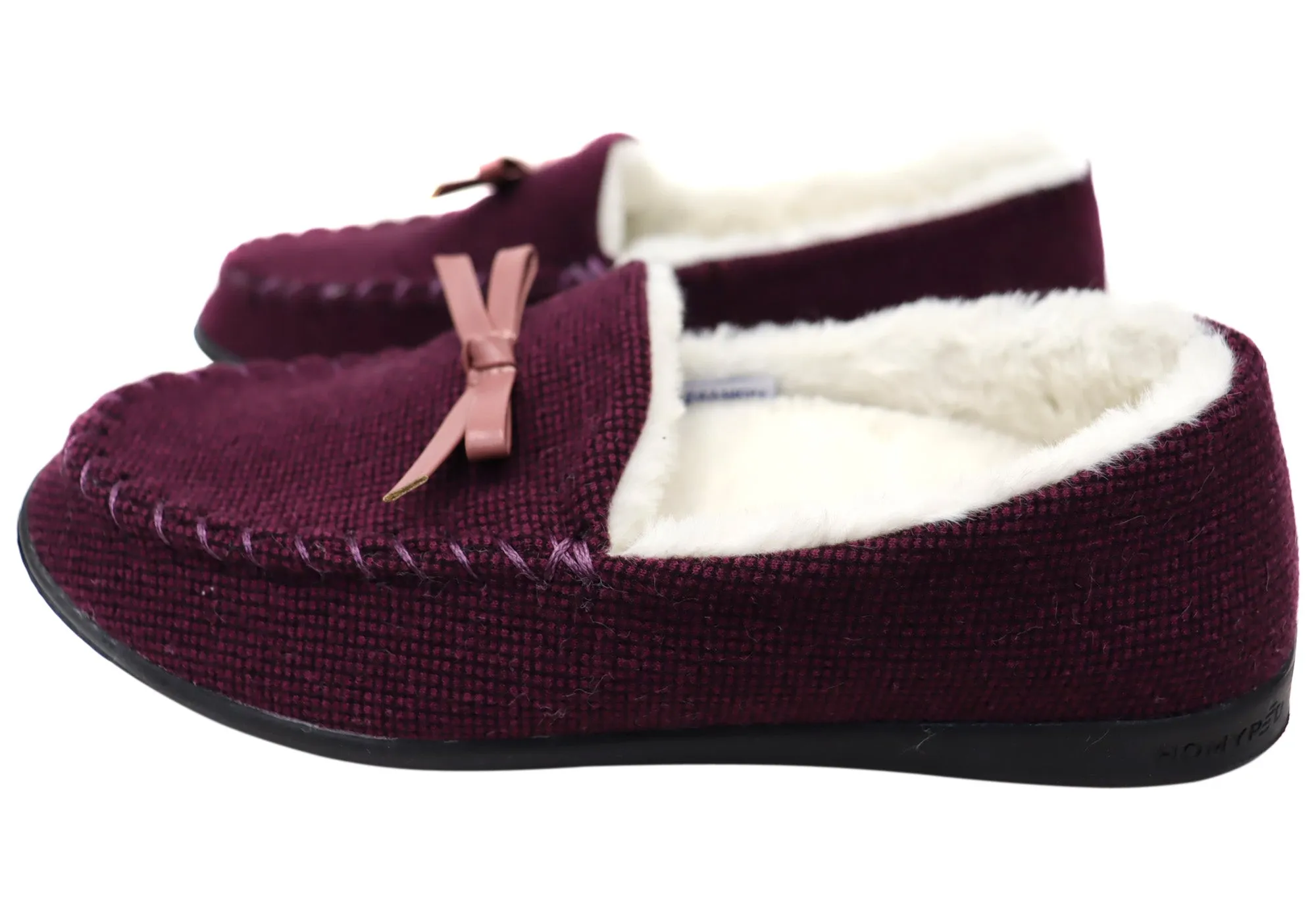 Homyped Grace Moccasin Chaussons Femme Confortables, Soutien et Largeur Large Chaussons Homyped