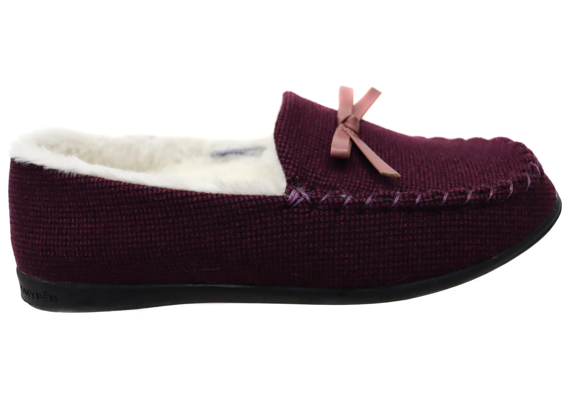 Homyped Grace Moccasin Chaussons Femme Confortables, Soutien et Largeur Large Chaussons Homyped