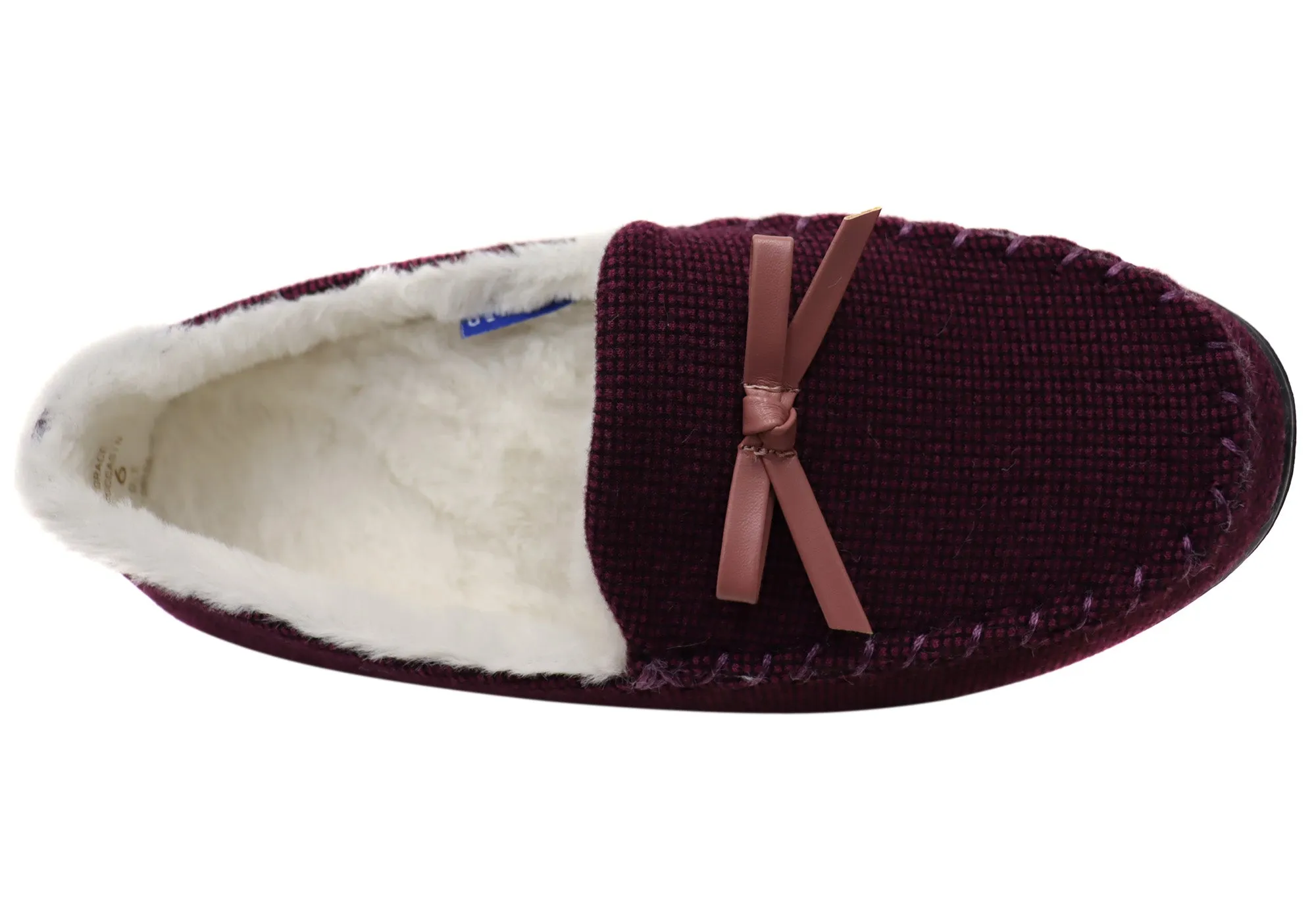 Homyped Grace Moccasin Chaussons Femme Confortables, Soutien et Largeur Large Chaussons Homyped