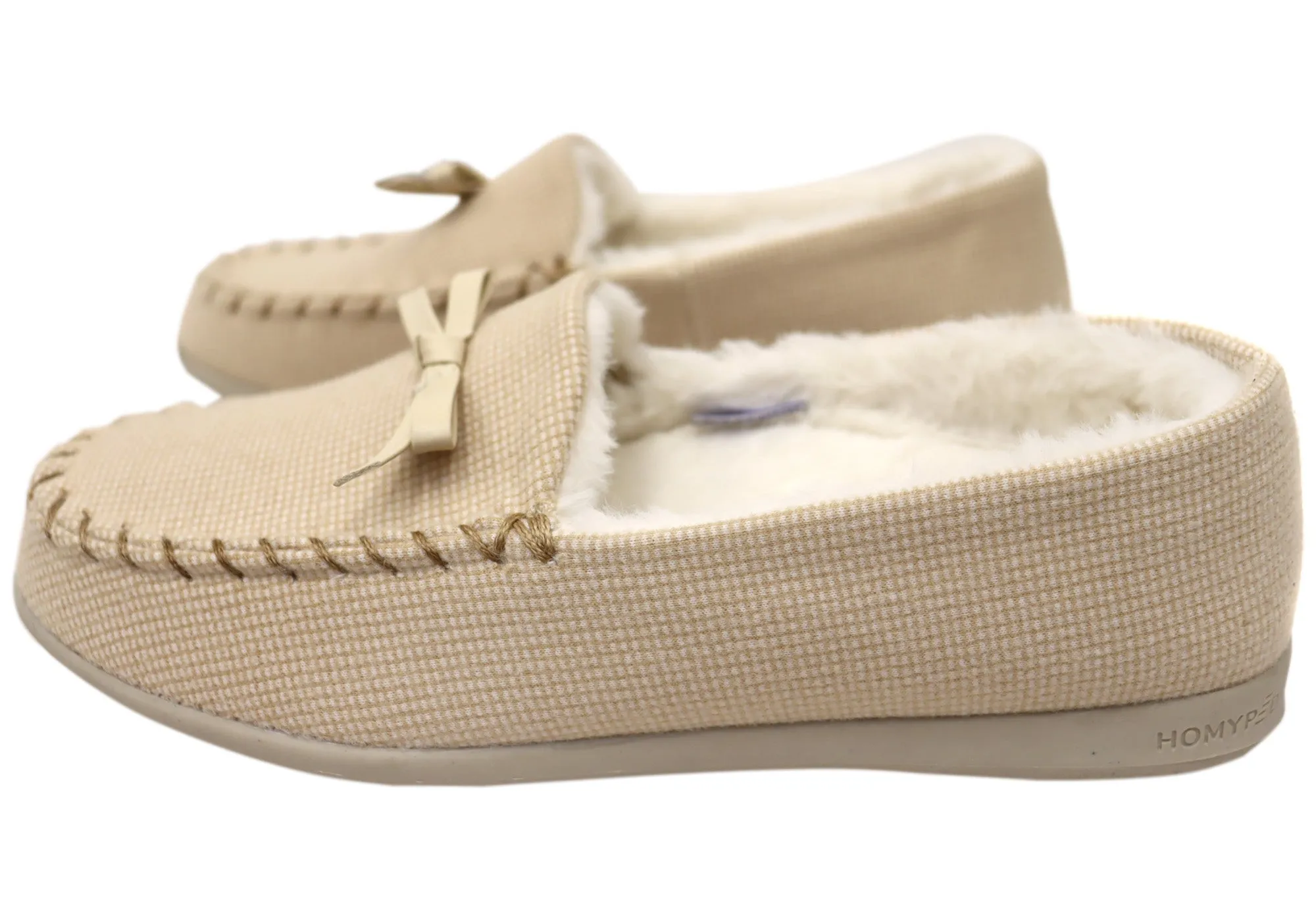 Homyped Grace Moccasin Chaussons Femme Confortables, Soutien et Largeur Large Chaussons Homyped
