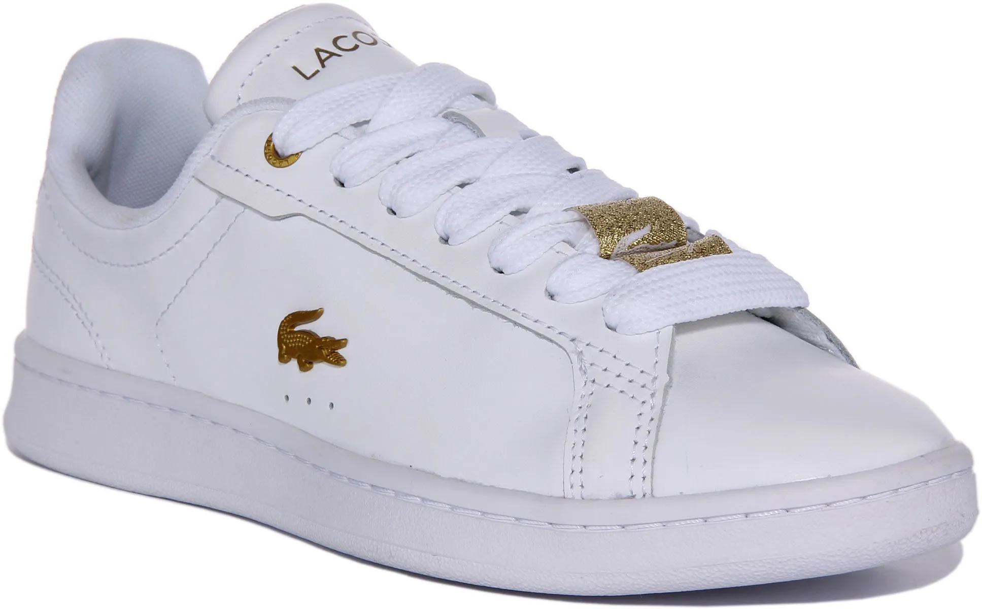 Lacoste Carnaby Pro En Or Blanc Pour Femme Chaussures Lacoste