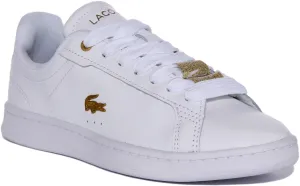 Lacoste Carnaby Pro In White Gold For Women Shoes Lacoste
