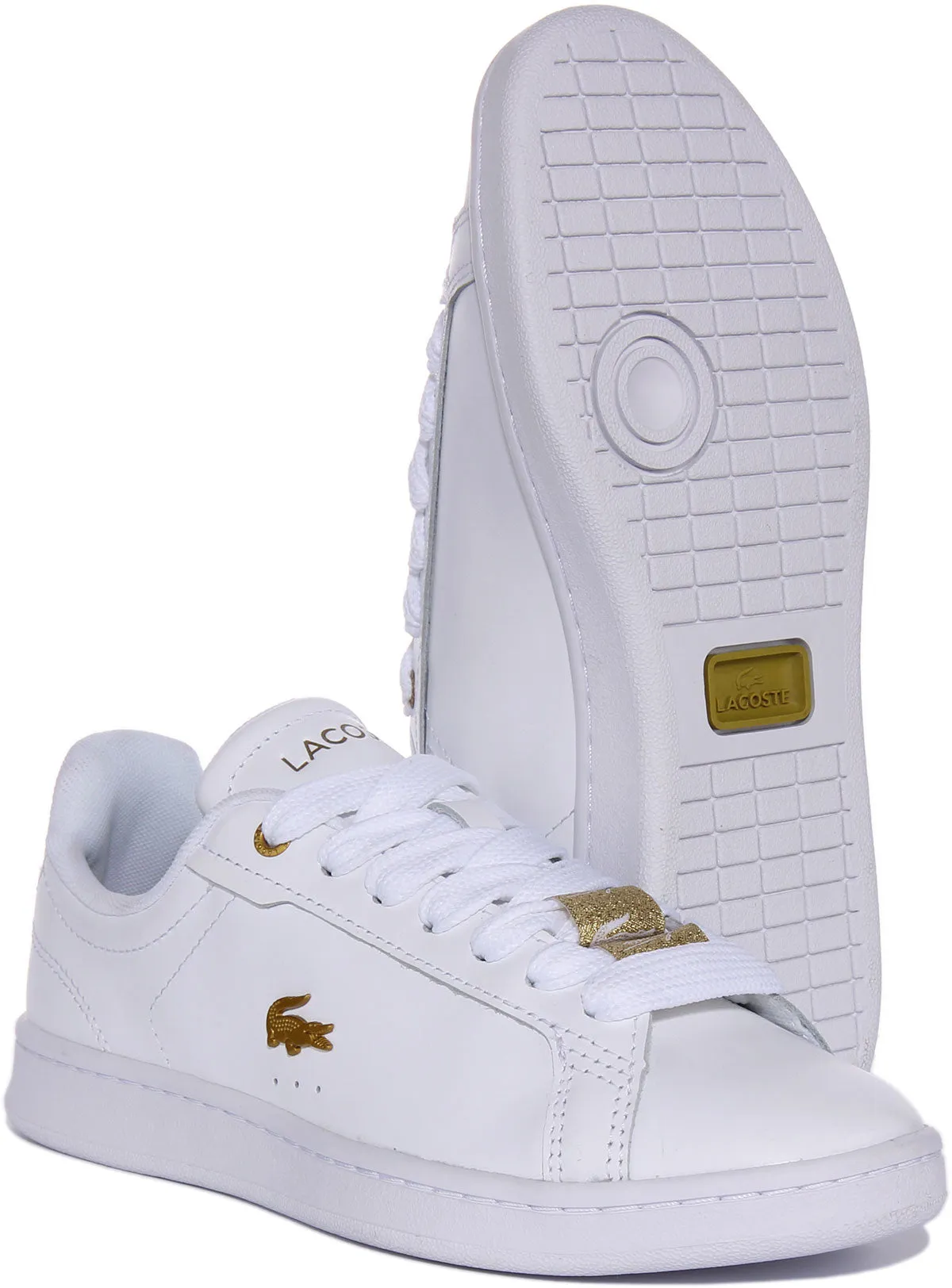 Lacoste Carnaby Pro En Or Blanc Pour Femme Chaussures Lacoste