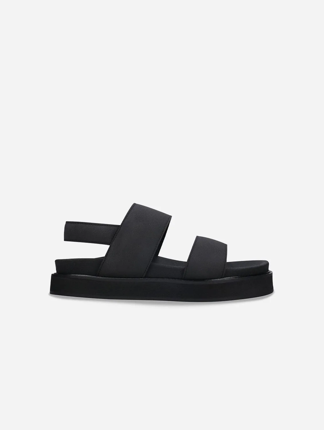 Sandales plates unisexes vegan en microfibre Lau | Noir